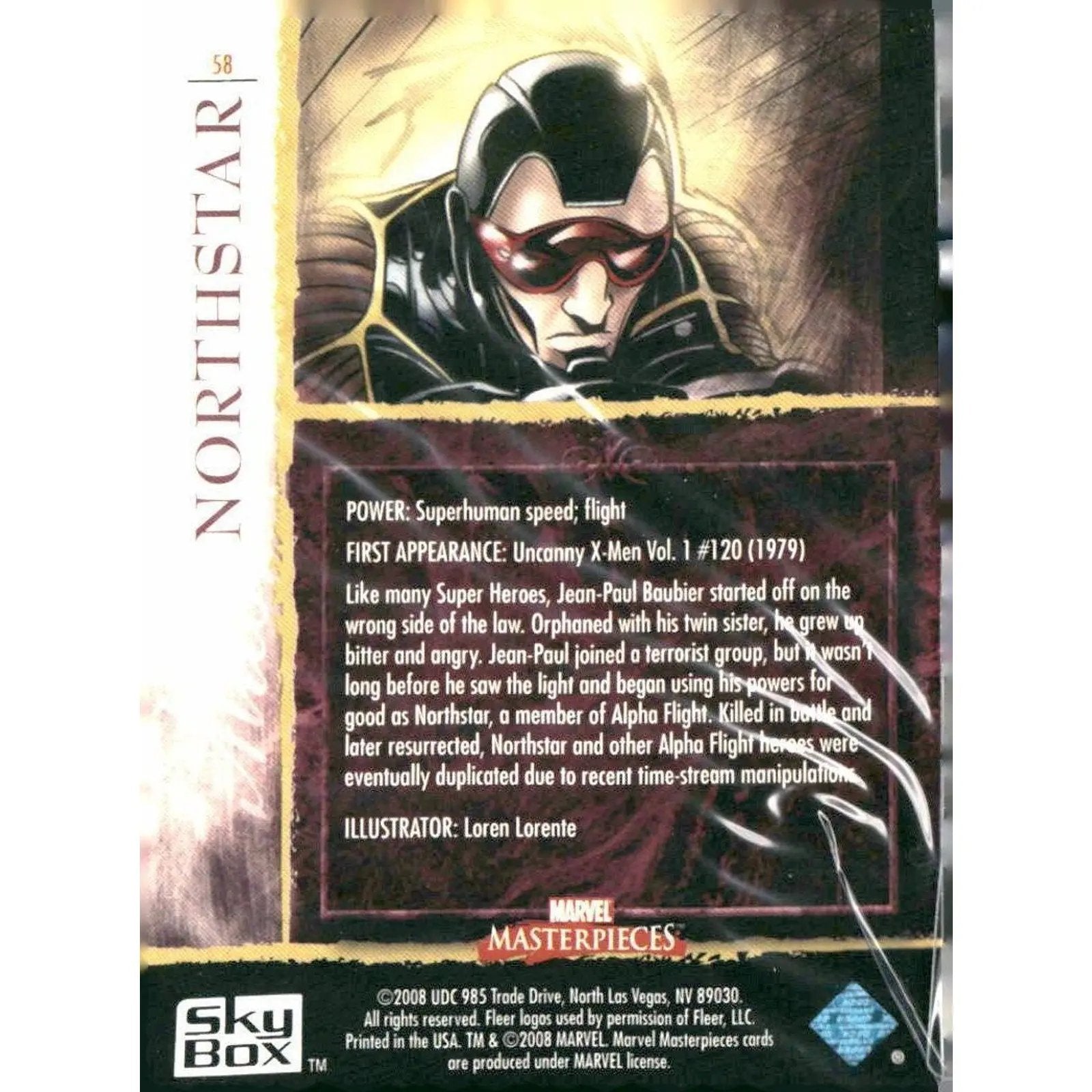 2008 Upper Deck Marvel Masterpieces Set 2 #58 Northstar - MOD Shop LLC