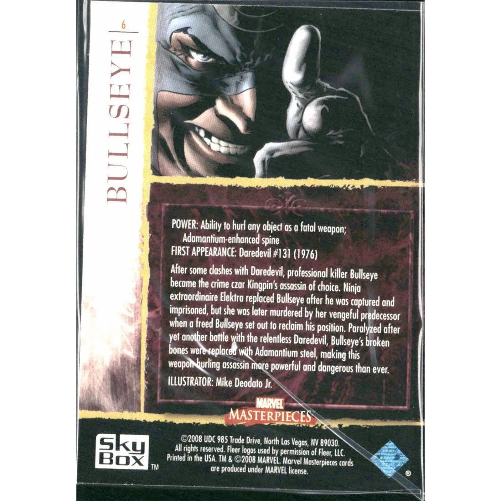 2008 Upper Deck Marvel Masterpieces Set 2 #6 Bullseye - MOD Shop LLC