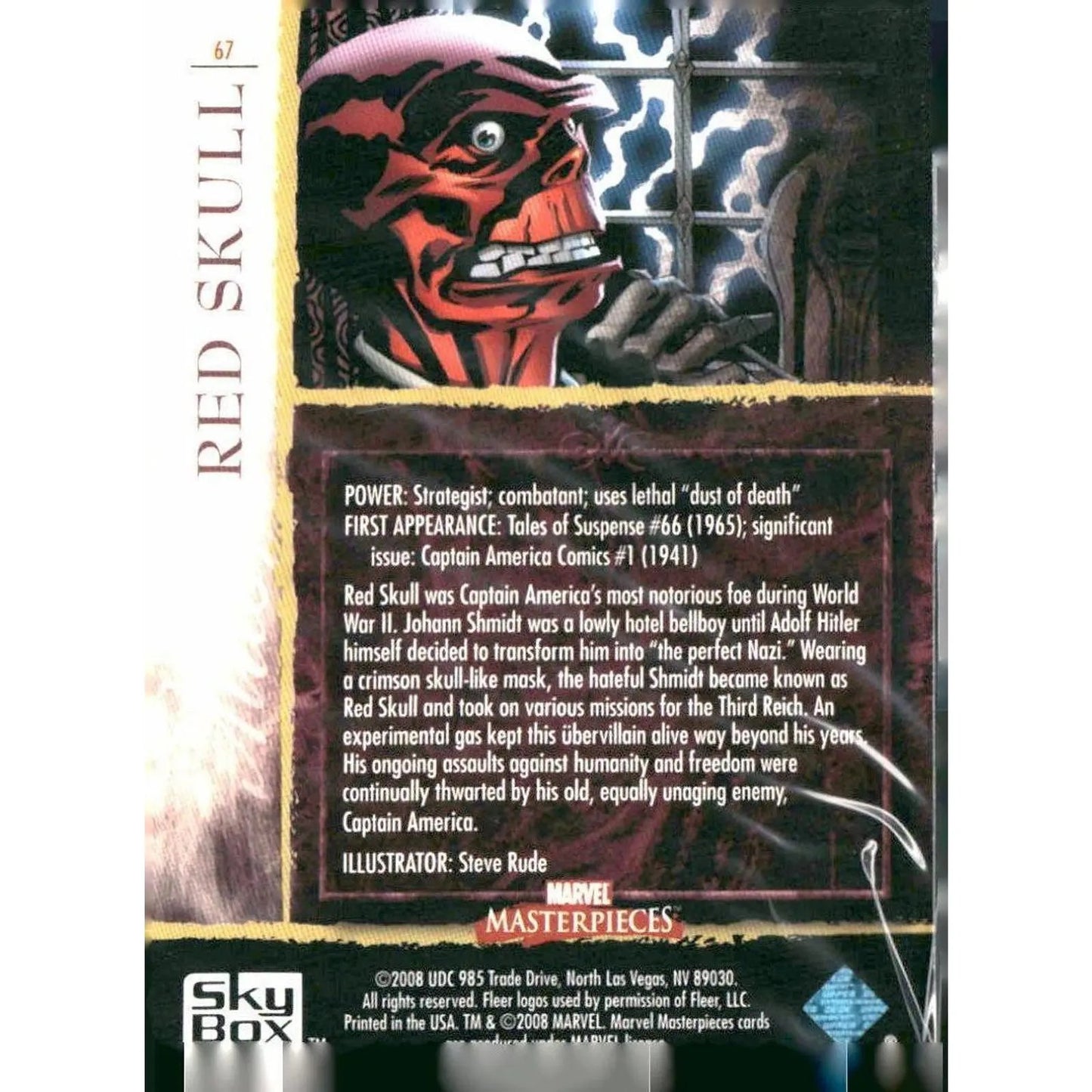 2008 Upper Deck Marvel Masterpieces Set 2 #67 Red Skull - MOD Shop LLC