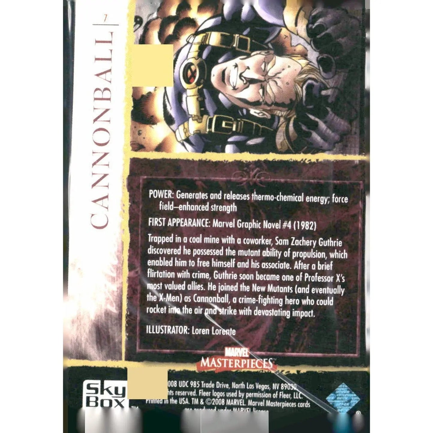 2008 Upper Deck Marvel Masterpieces Set 2 #7 Cannonball - MOD Shop LLC