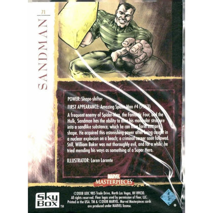 2008 Upper Deck Marvel Masterpieces Set 2 #71 Sandman - MOD Shop LLC