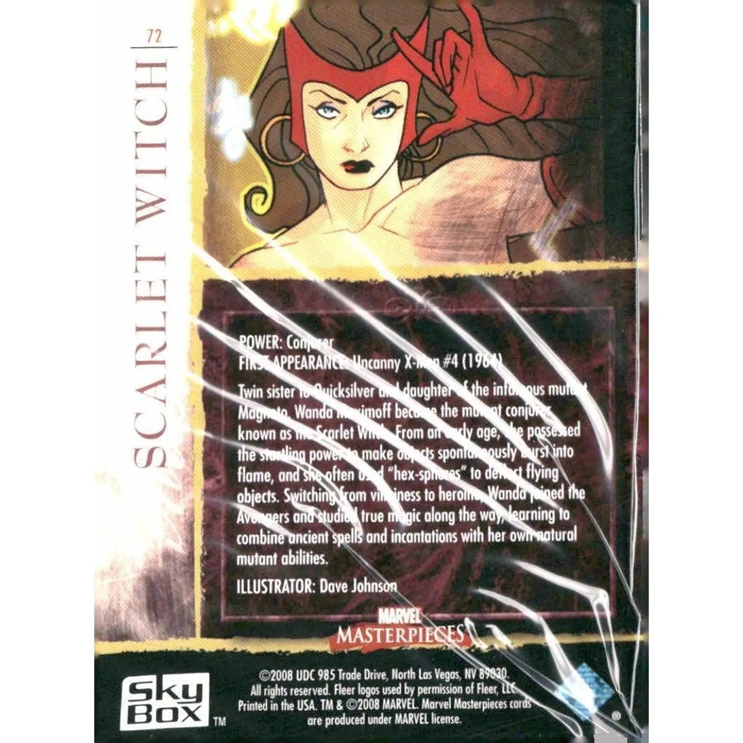 2008 Upper Deck Marvel Masterpieces Set 2 #72 Scarlet Witch - MOD Shop LLC