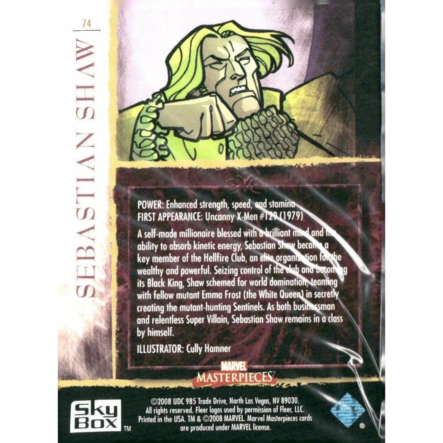 2008 Upper Deck Marvel Masterpieces Set 2 #74 Sebastian Shaw - MOD Shop LLC