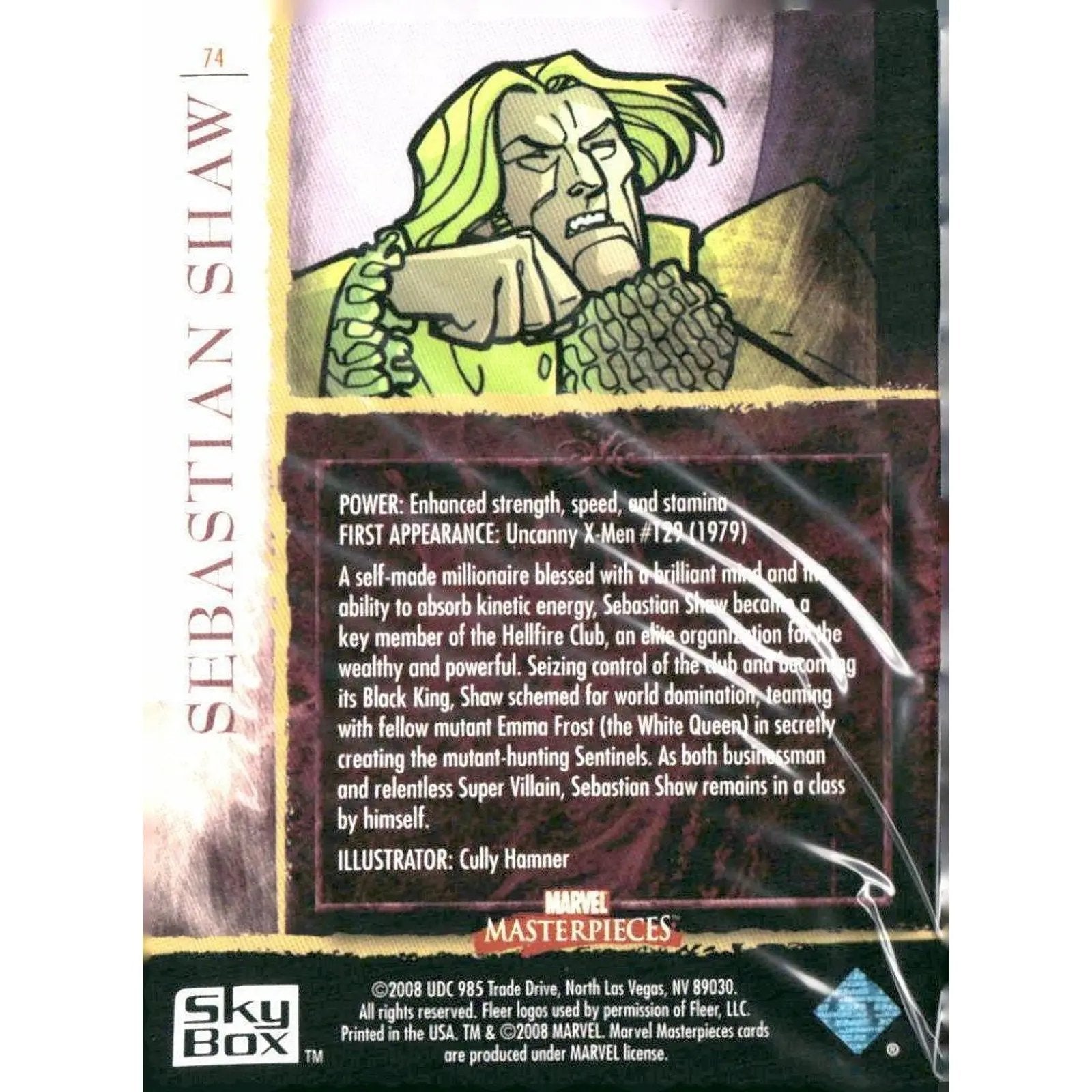 2008 Upper Deck Marvel Masterpieces Set 2 #74 Sebastian Shaw - MOD Shop LLC