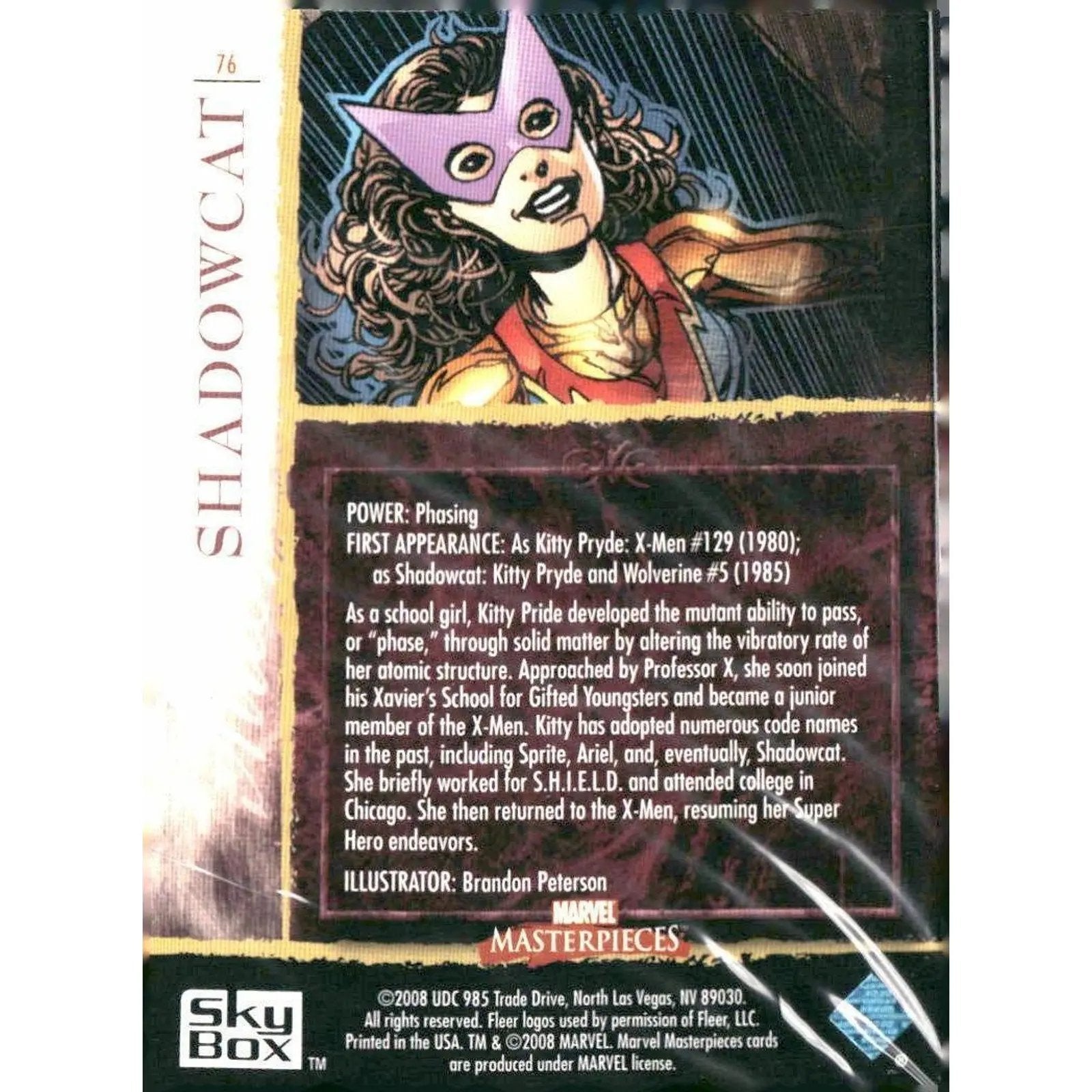 2008 Upper Deck Marvel Masterpieces Set 2 #76 Shadowcat - MOD Shop LLC