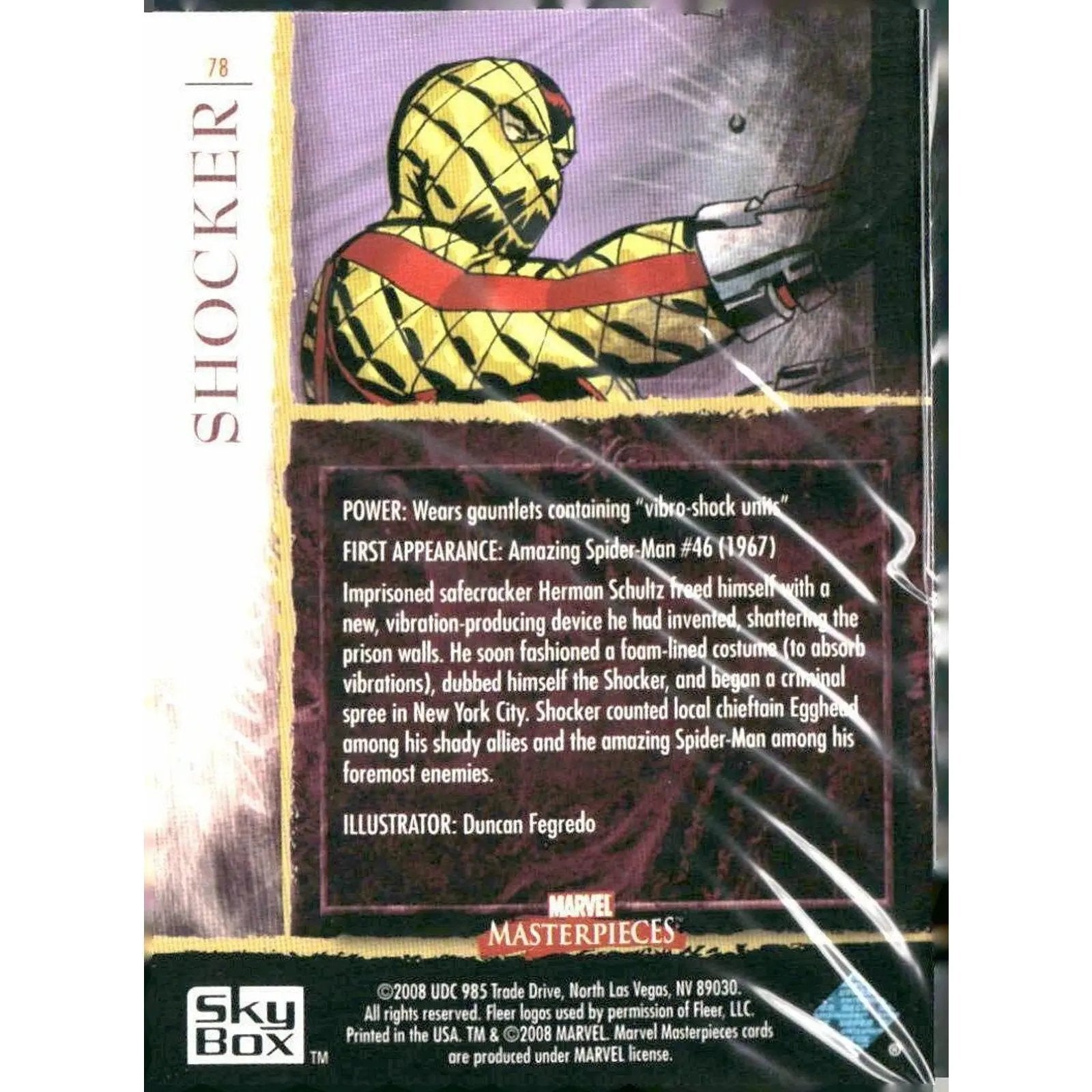 2008 Upper Deck Marvel Masterpieces Set 2 #78 Shocker - MOD Shop LLC