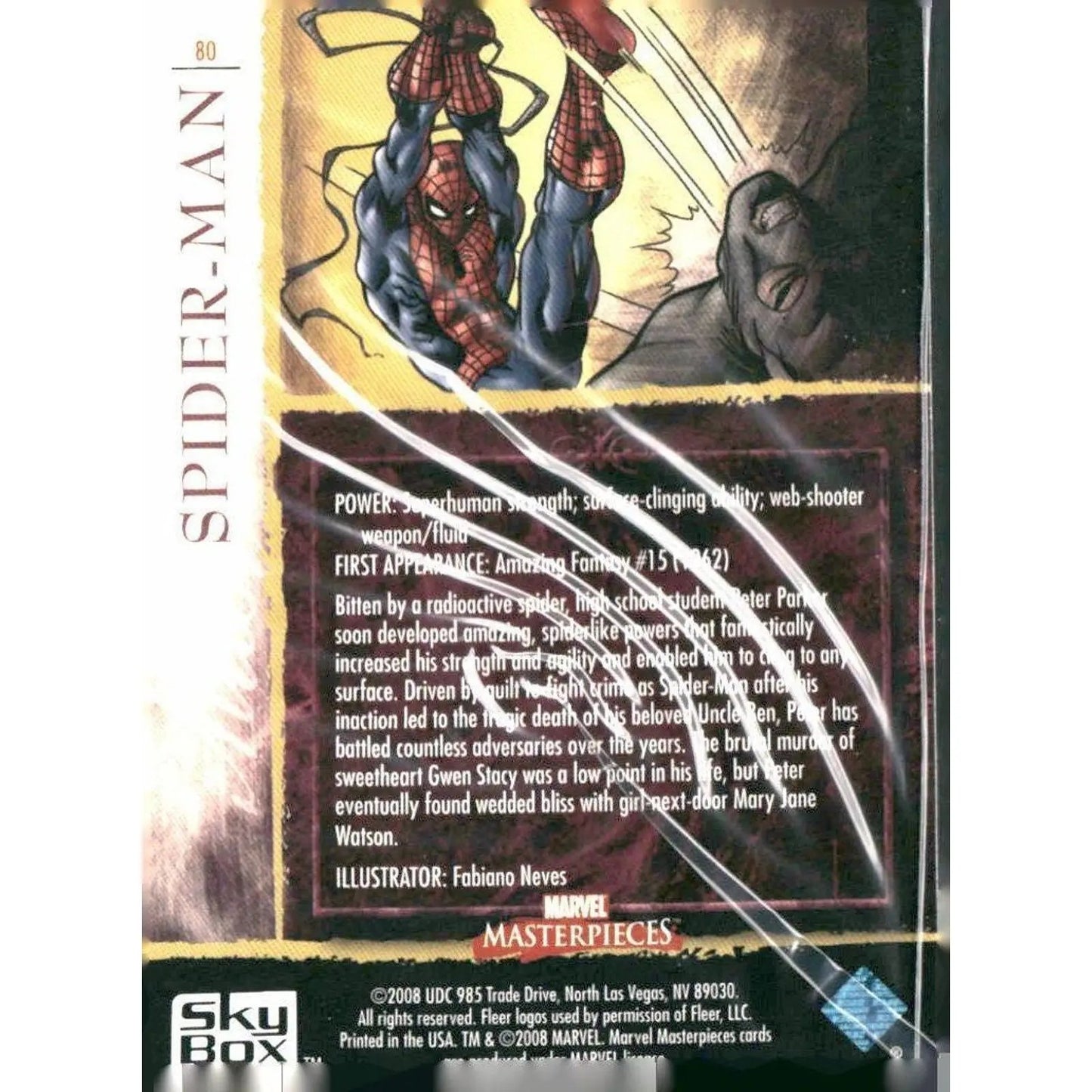 2008 Upper Deck Marvel Masterpieces Set 2 #80 Spider - Man - MOD Shop LLC