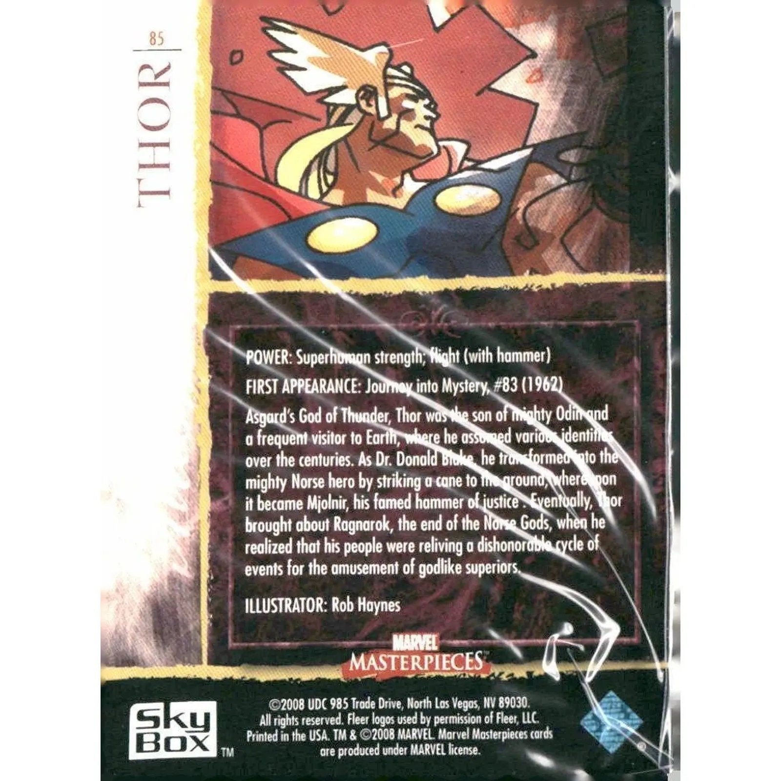 2008 Upper Deck Marvel Masterpieces Set 2 #85 Thor - MOD Shop LLC