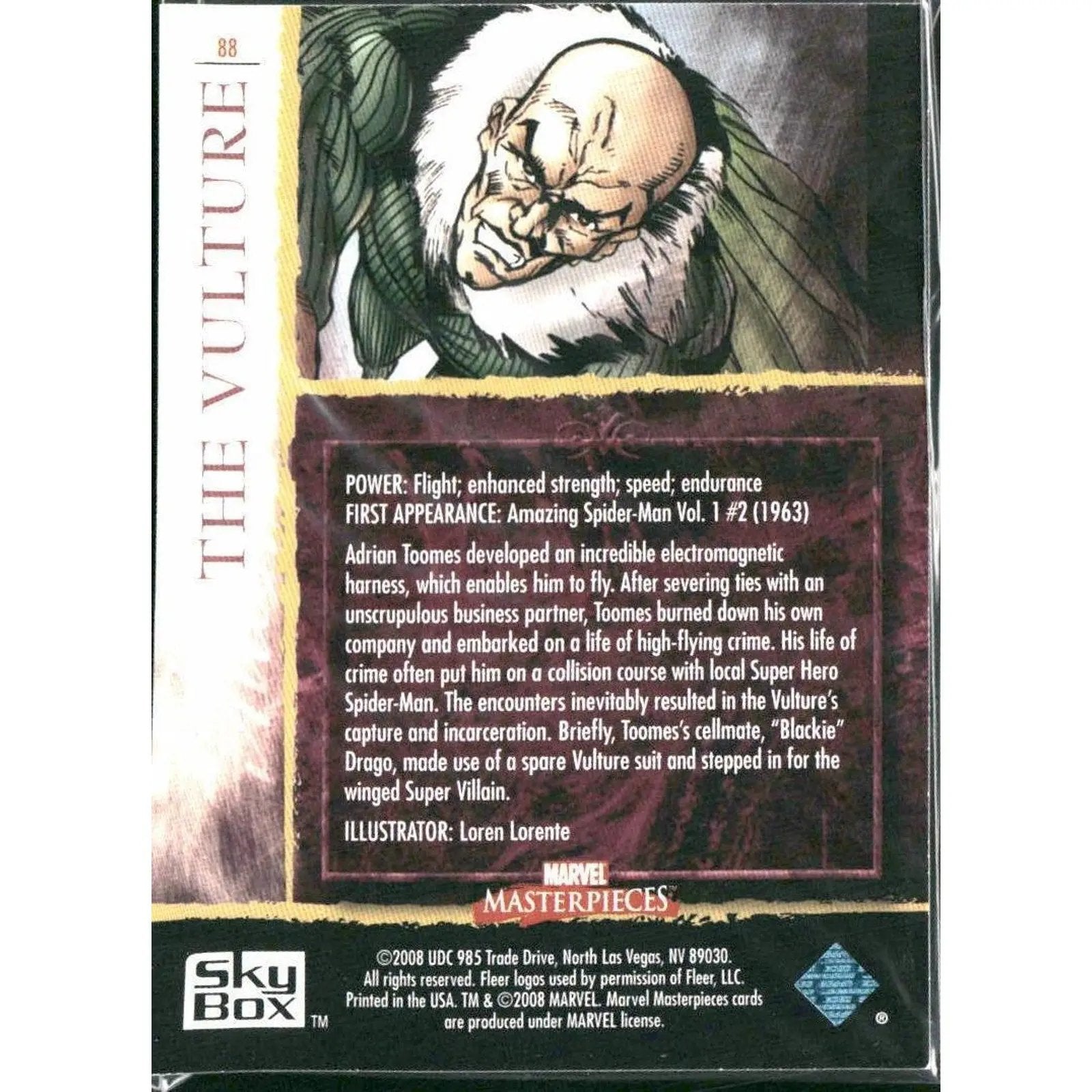 2008 Upper Deck Marvel Masterpieces Set 2 #88 The Vulture - MOD Shop LLC