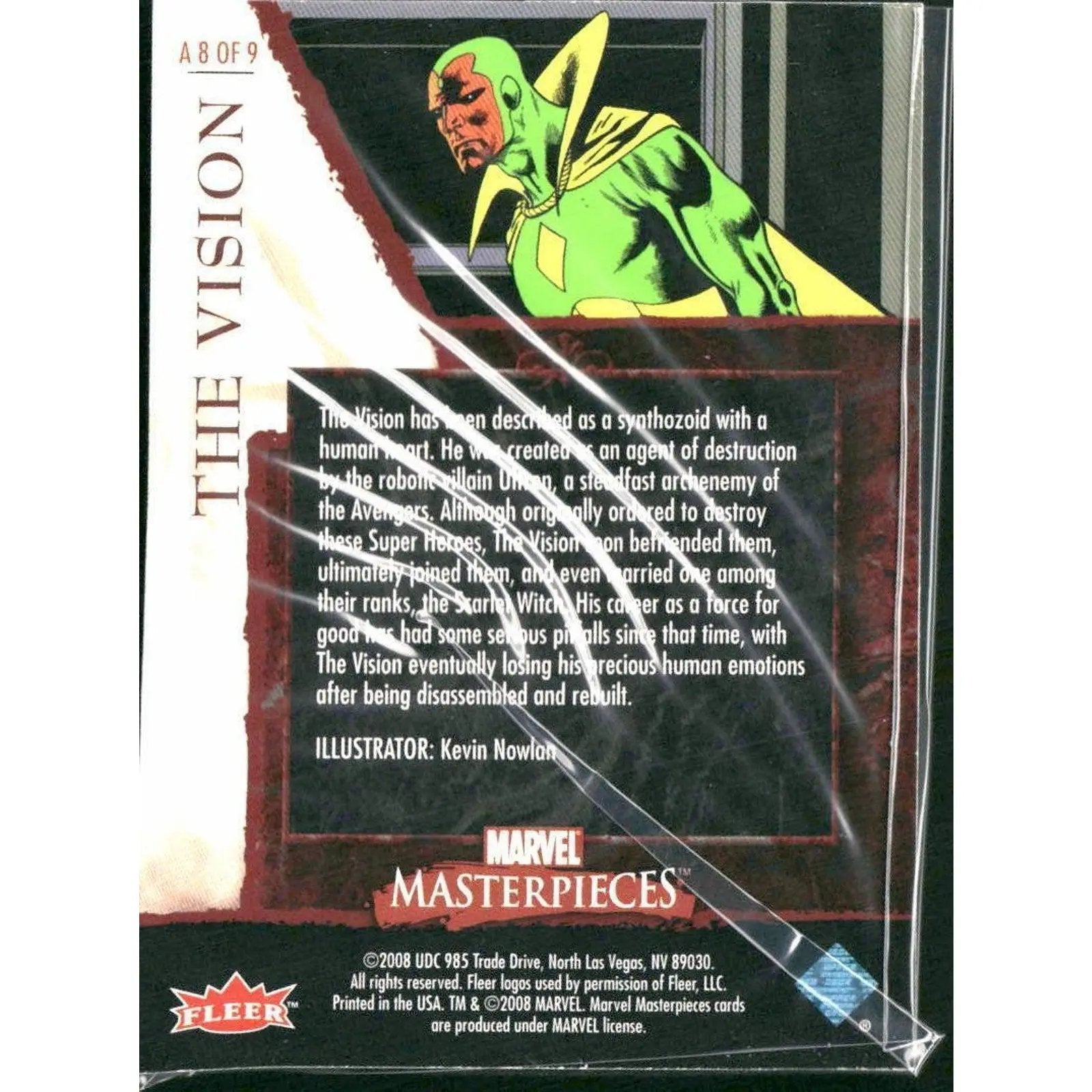 2008 Upper Deck Marvel Masterpieces Set 2 #A8 The Vision - MOD Shop LLC