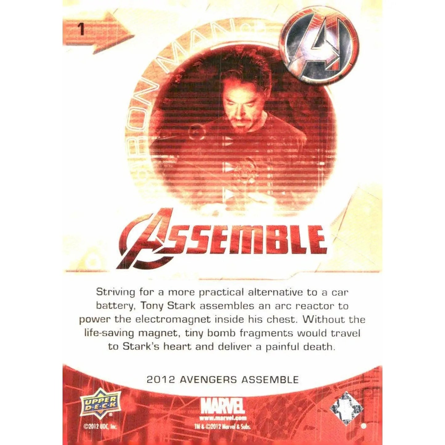 2012 Upper Deck Avengers Assemble #1 Iron Man - MOD Shop LLC