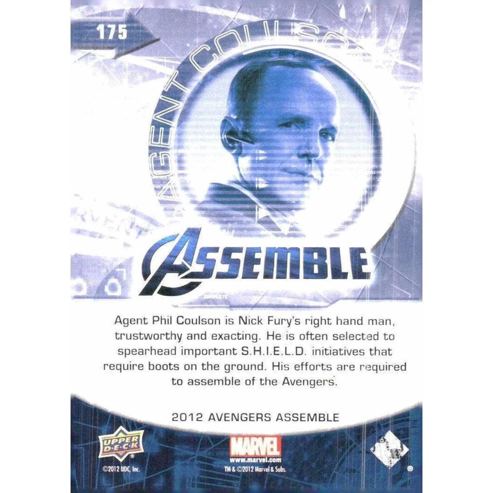 2012 Upper Deck Avengers Assemble #175 Agent Coulson - MOD Shop LLC