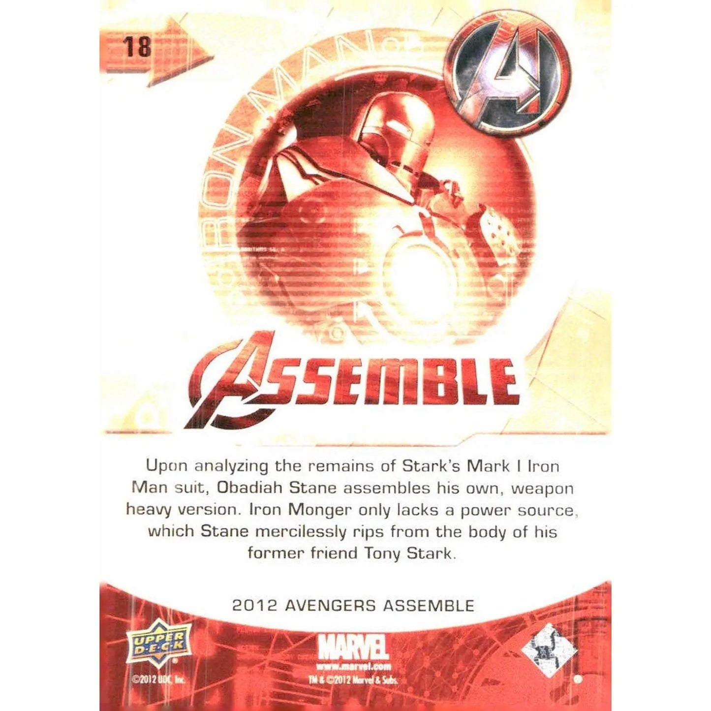 2012 Upper Deck Avengers Assemble #18 Iron Man - MOD Shop LLC