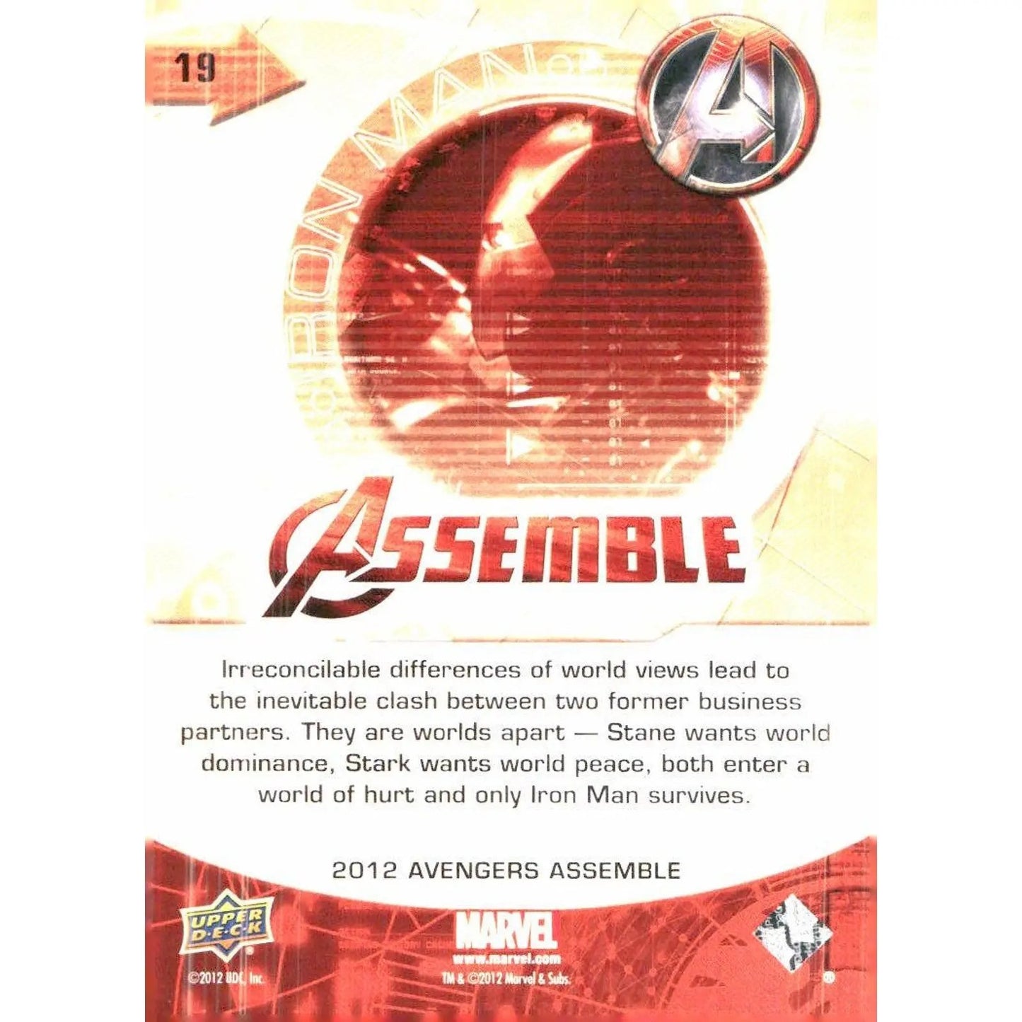 2012 Upper Deck Avengers Assemble #19 Iron Man - MOD Shop LLC