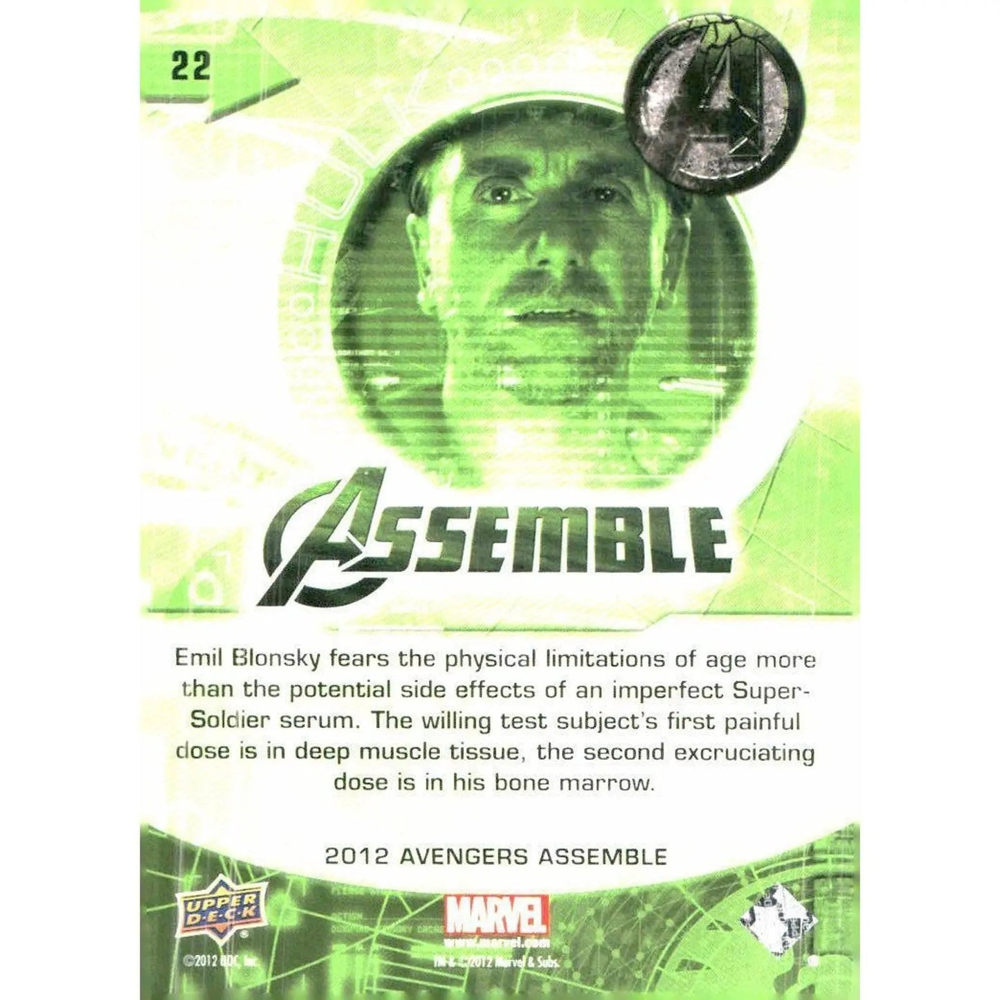 2012 Upper Deck Avengers Assemble #22 Incredible Hulk - MOD Shop LLC