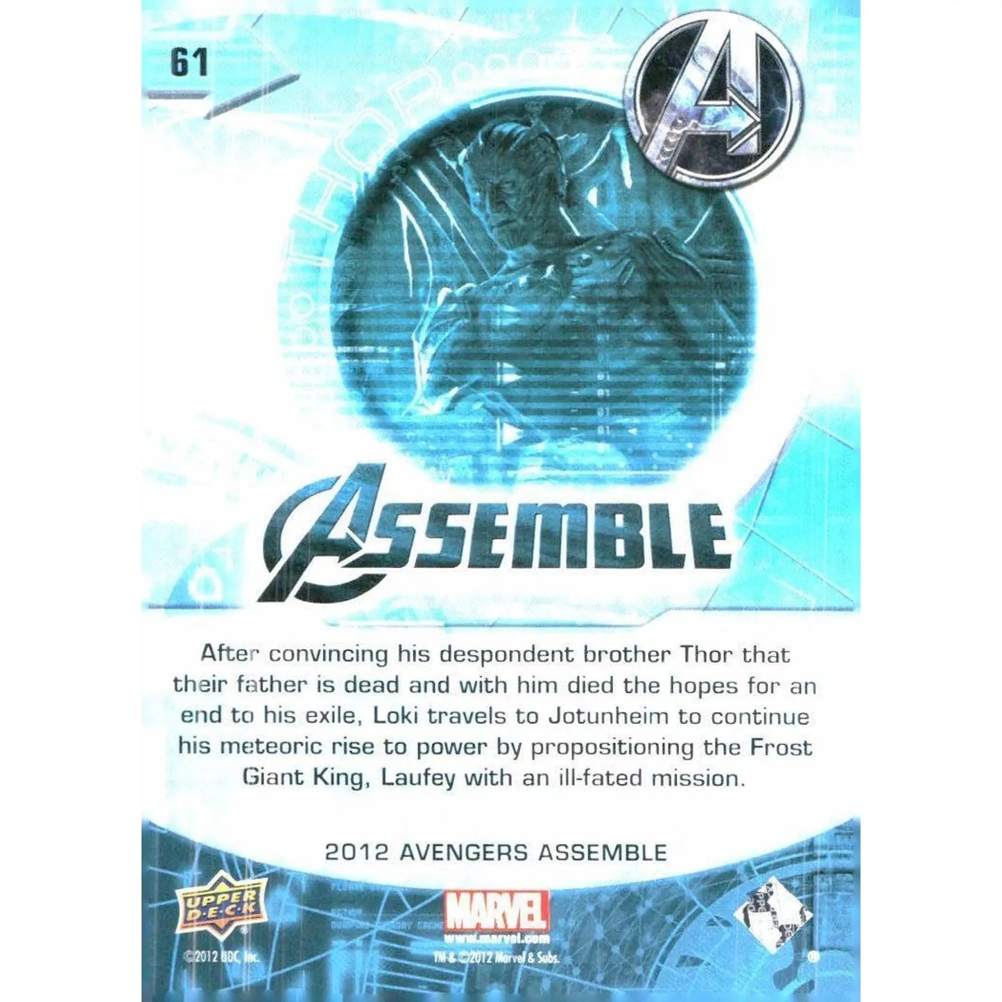 2012 Upper Deck Avengers Assemble #61 Thor - Laufey the Frost Giant King - MOD Shop LLC