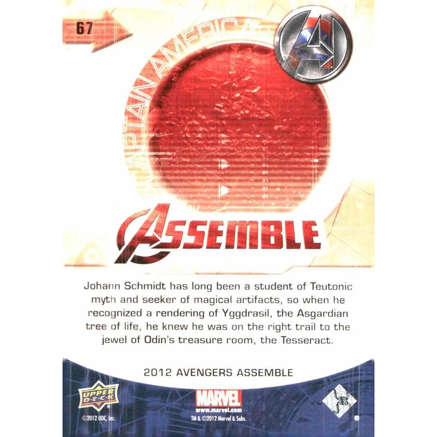 2012 Upper Deck Avengers Assemble #67 Captain America - MOD Shop LLC