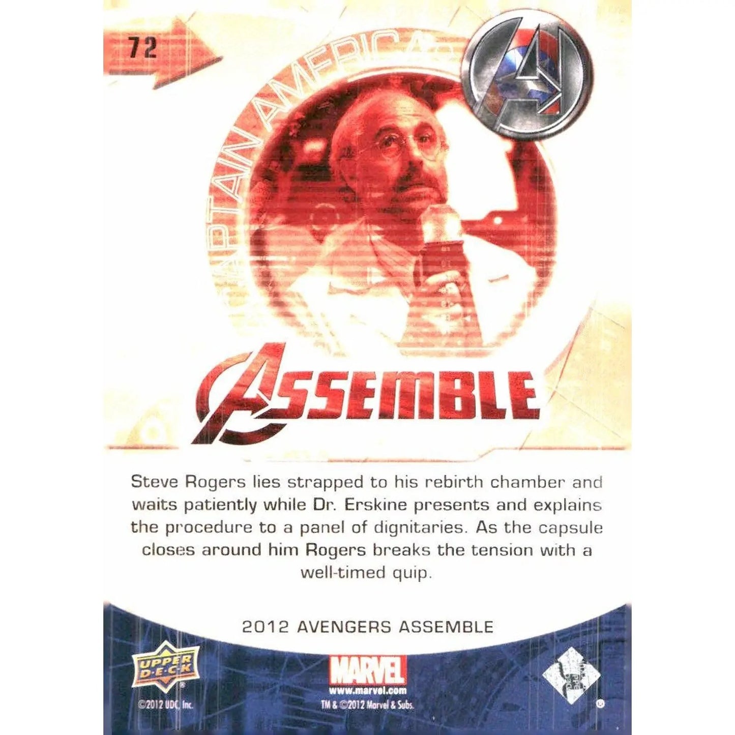 2012 Upper Deck Avengers Assemble #72 Captain America - MOD Shop LLC