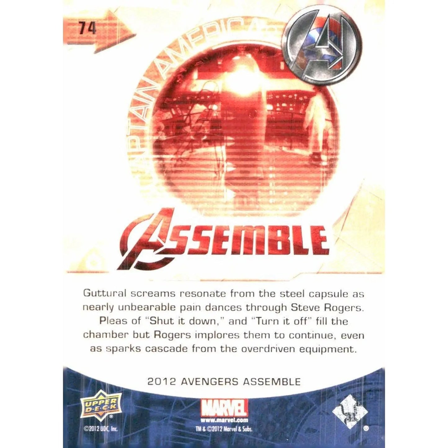 2012 Upper Deck Avengers Assemble #74 Captain America - MOD Shop LLC