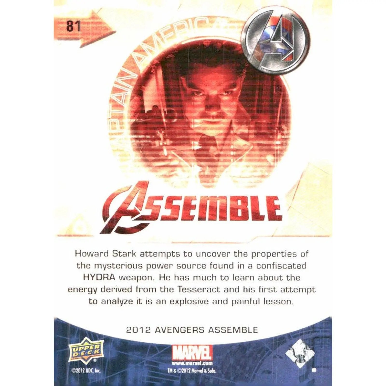 2012 Upper Deck Avengers Assemble #81 Captain America - MOD Shop LLC