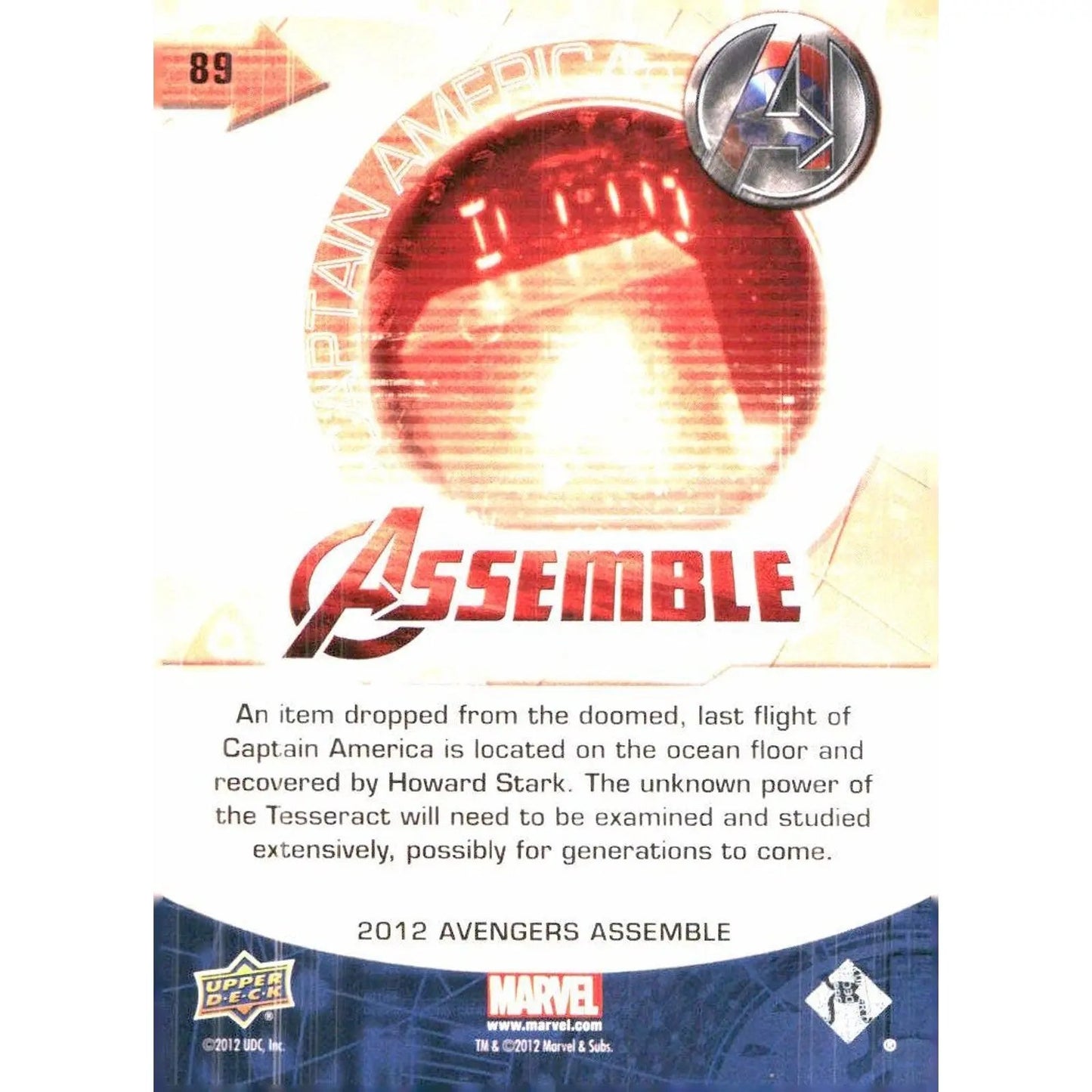 2012 Upper Deck Avengers Assemble #89 Captain America - MOD Shop LLC