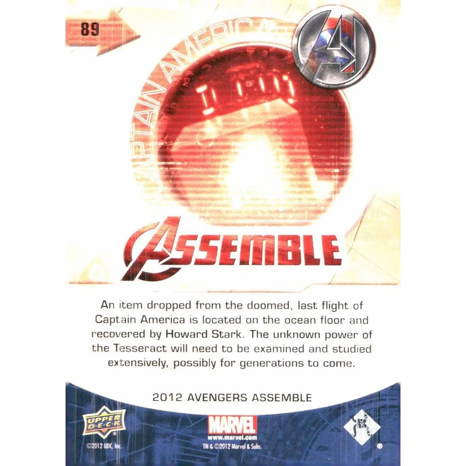 2012 Upper Deck Avengers Assemble #89 Captain America - MOD Shop LLC