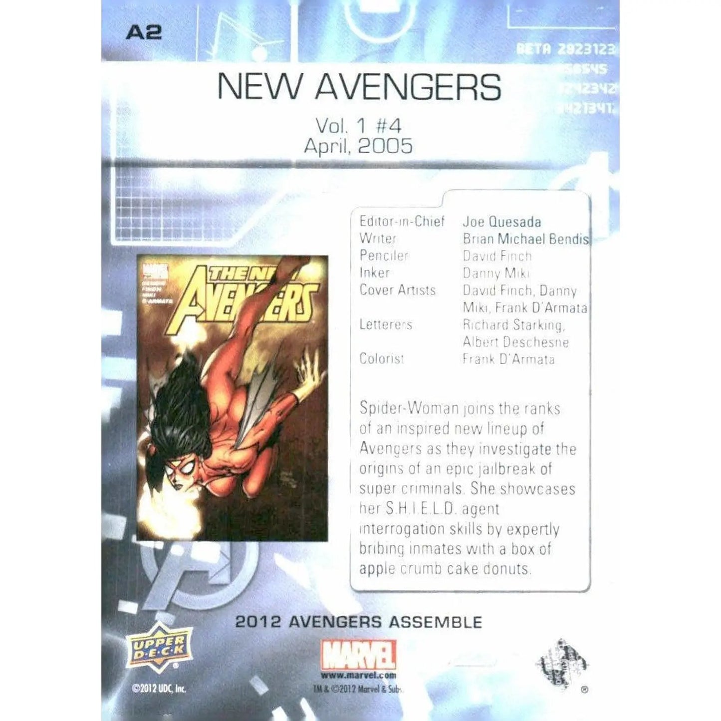 2012 Upper Deck Avengers Assemble #A2 New Avengers - Vol. 1 #4 - April, 2005 - MOD Shop LLC