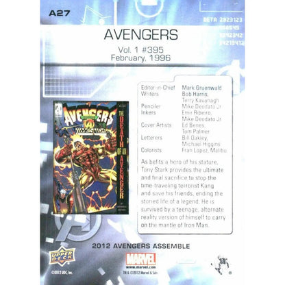 2012 Upper Deck Avengers Assemble #A27 Avengers - Vol. 1 #395 - February, 1996 - MOD Shop LLC