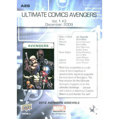 2012 Upper Deck Avengers Assemble #A29 Ult Com Avengers - Vol. 1 #3 - Dec 2009 - MOD Shop LLC