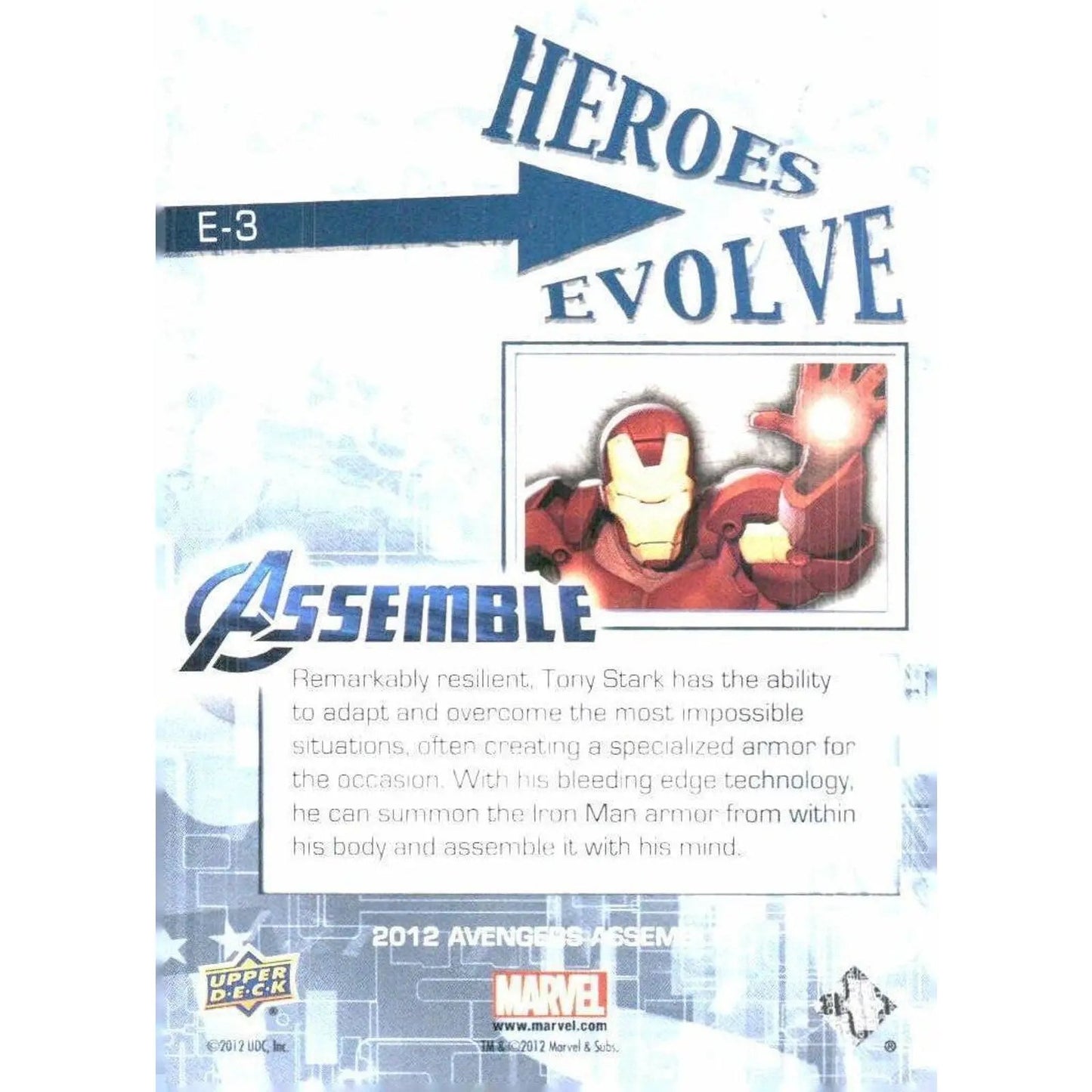 2012 Upper Deck Avengers Assemble #E - 3 Iron Man - MOD Shop LLC