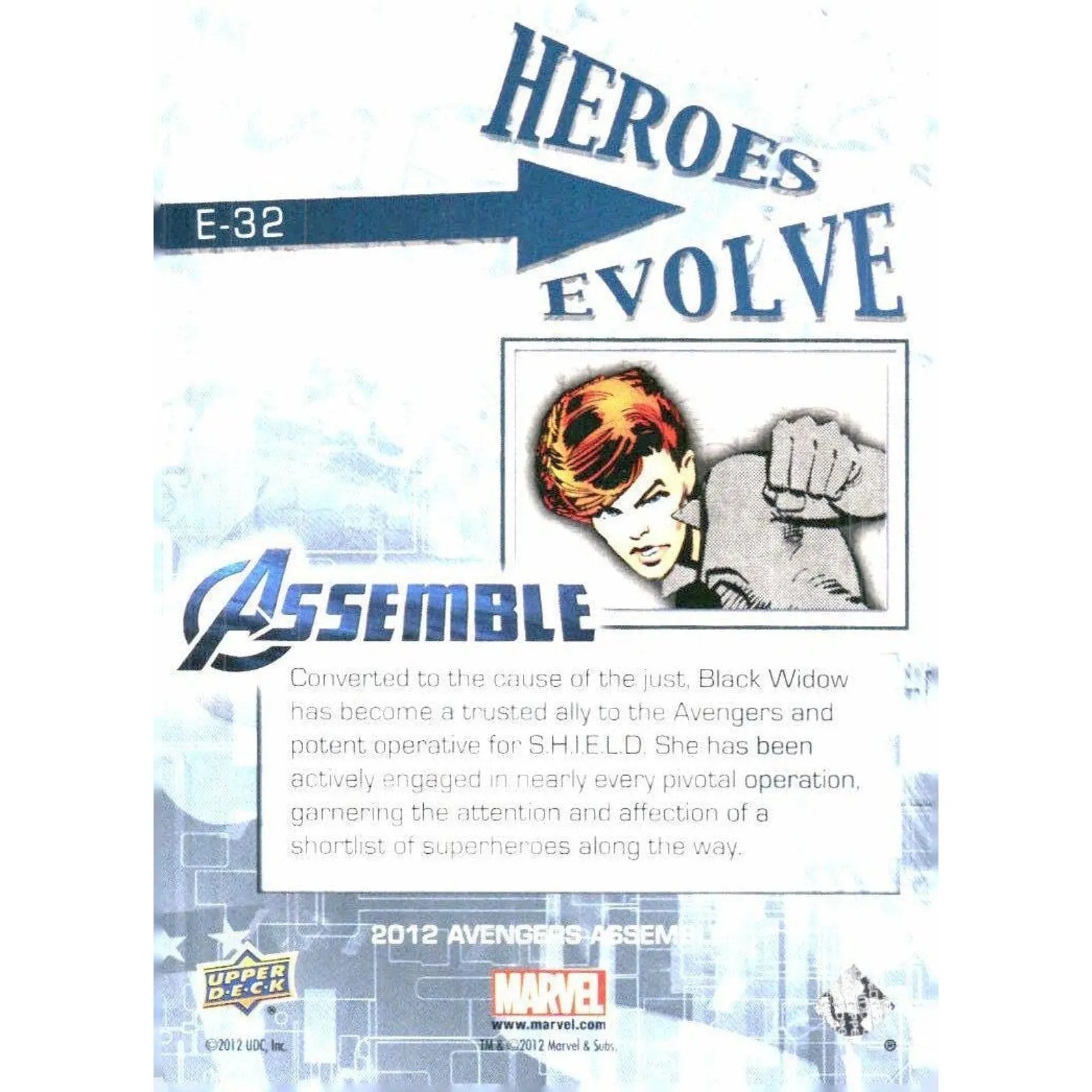 2012 Upper Deck Avengers Assemble #E - 32 Black Widow - MOD Shop LLC