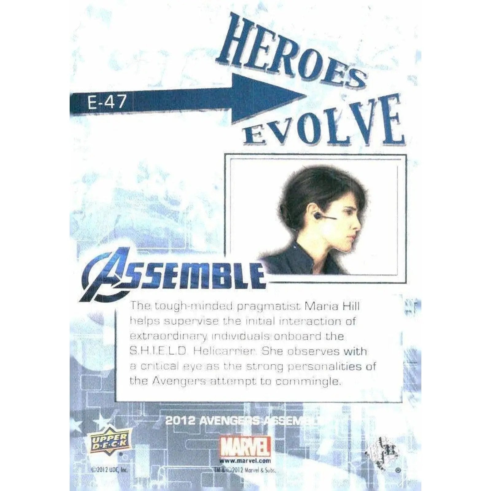 2012 Upper Deck Avengers Assemble #E - 47 Maria Hill - MOD Shop LLC