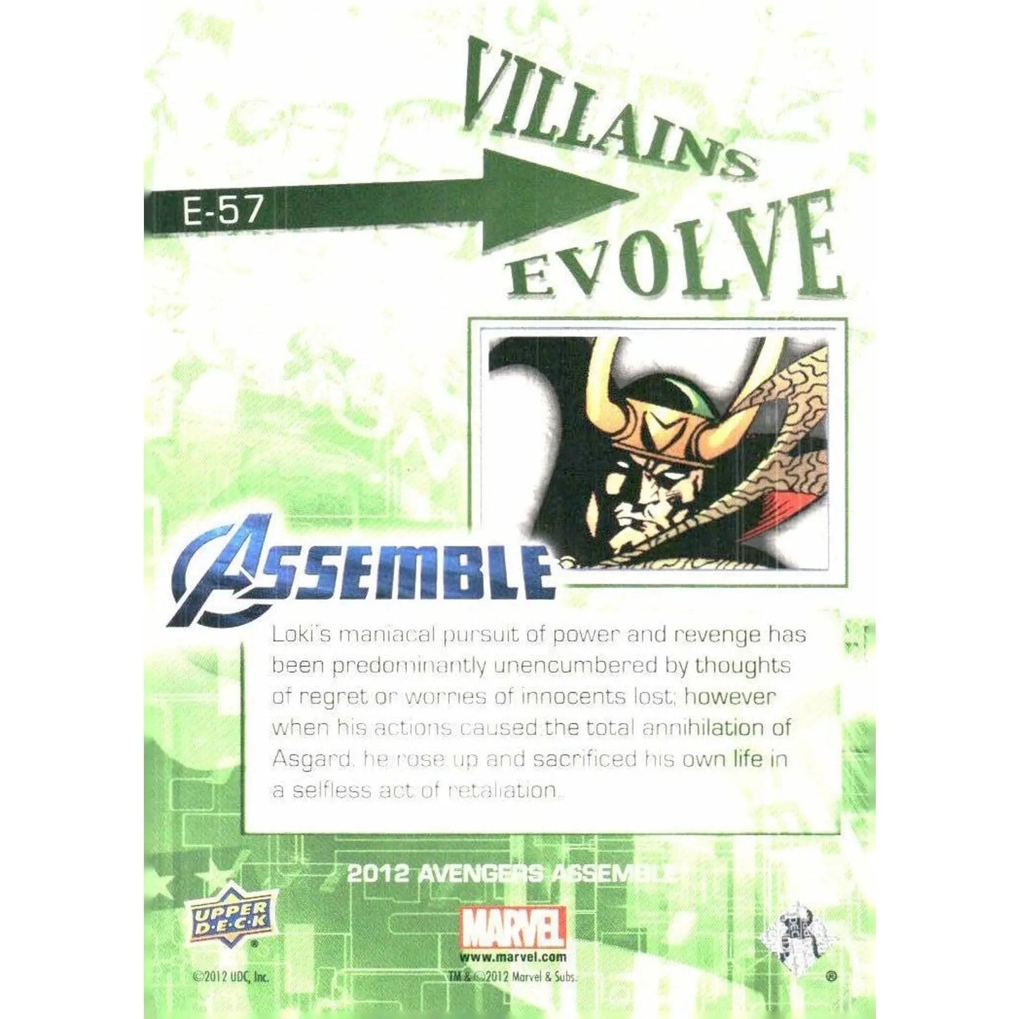 2012 Upper Deck Avengers Assemble #E - 57 Loki - MOD Shop LLC