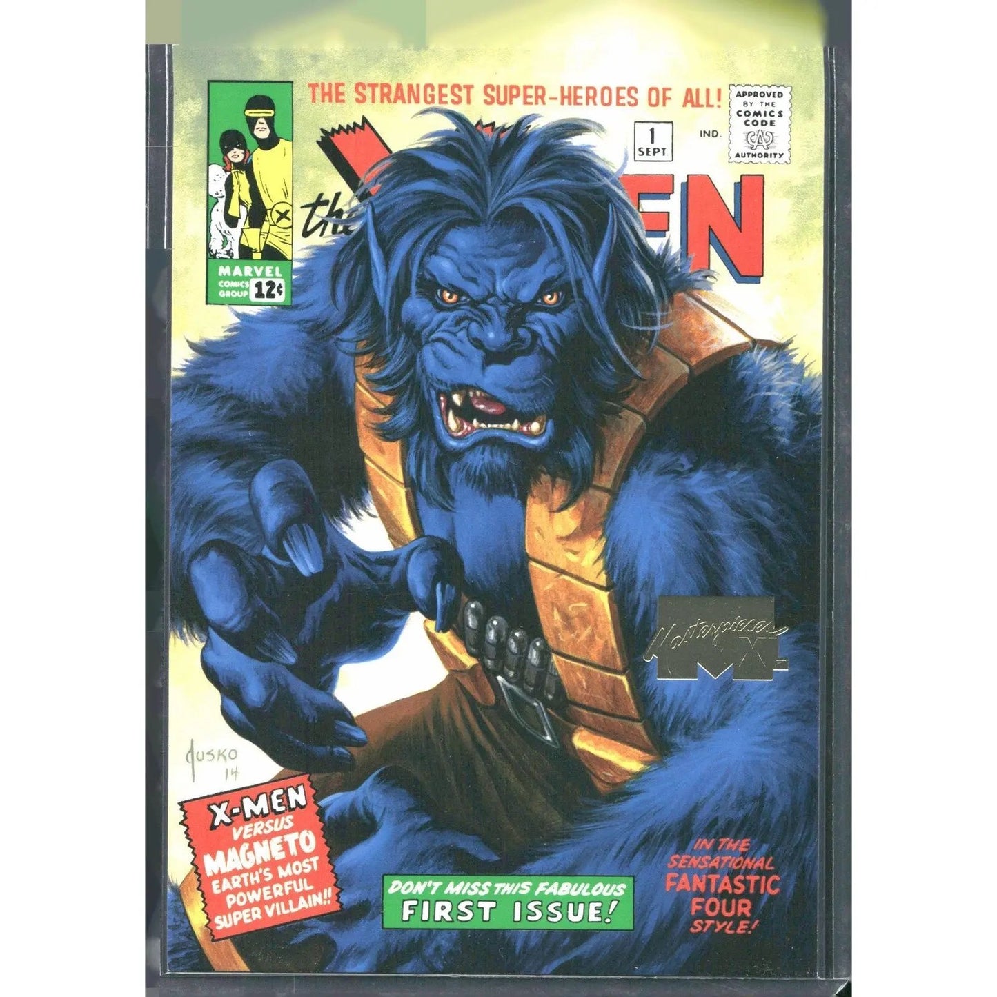2016 Upper Deck Marvel Masterpieces #59 Beast Lvl 3 WI Gold /999 - MOD Shop LLC
