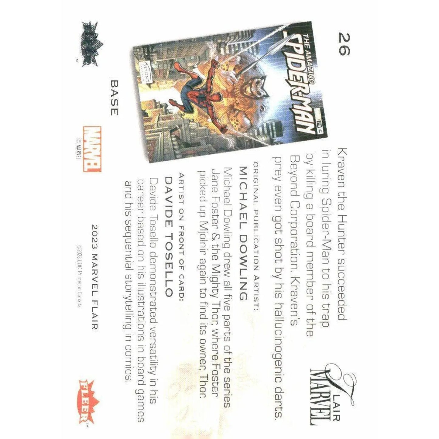 2023 Flair Marvel #26 Kraven Base - MOD Shop LLC