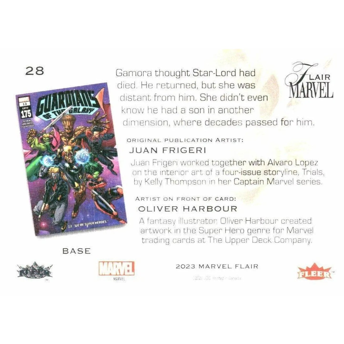 2023 Flair Marvel #28 Gamora Base - MOD Shop LLC