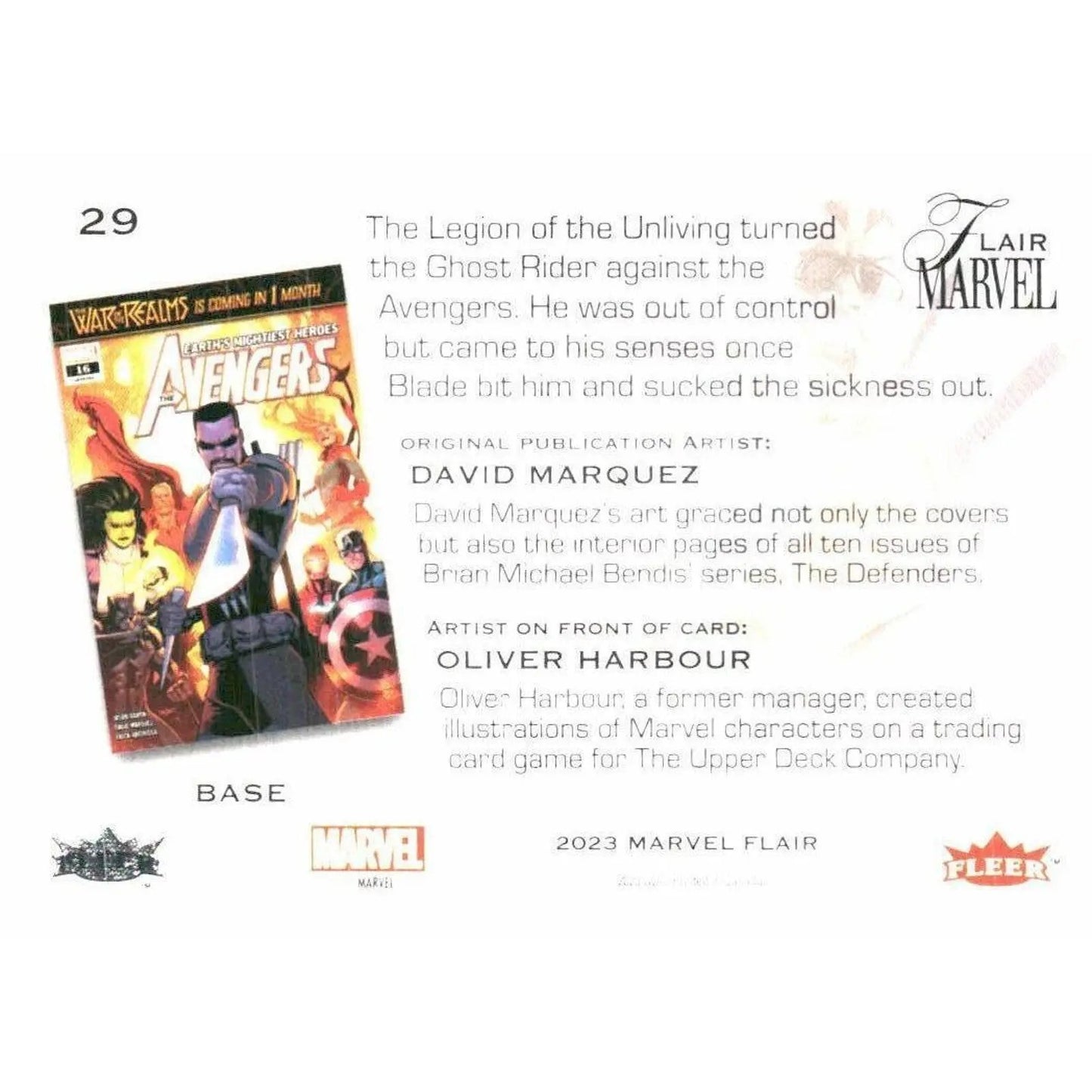 2023 Flair Marvel #29 Blade Base - MOD Shop LLC
