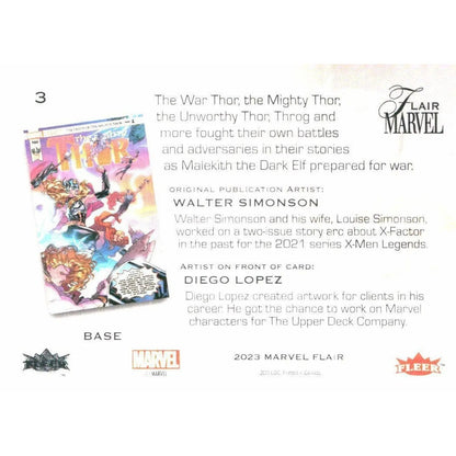 2023 Flair Marvel #3 Thor Base - MOD Shop LLC