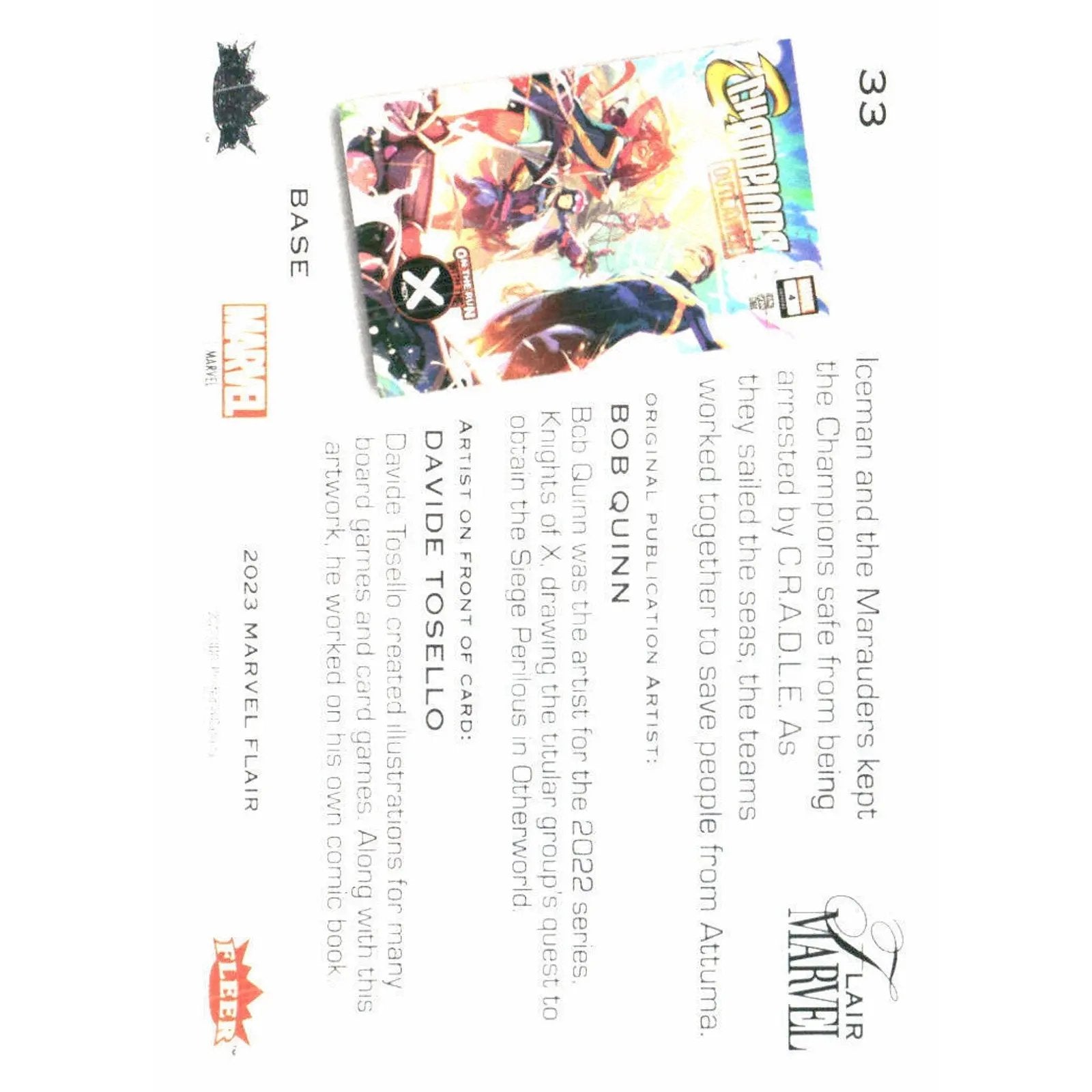 2023 Flair Marvel #33 Iceman Base - MOD Shop LLC