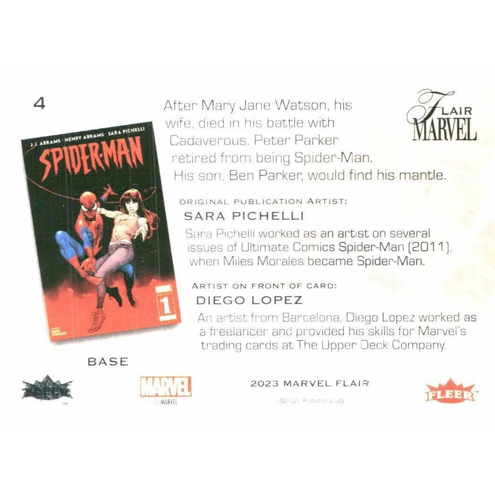 2023 Flair Marvel #4 Spider - Man Base - MOD Shop LLC