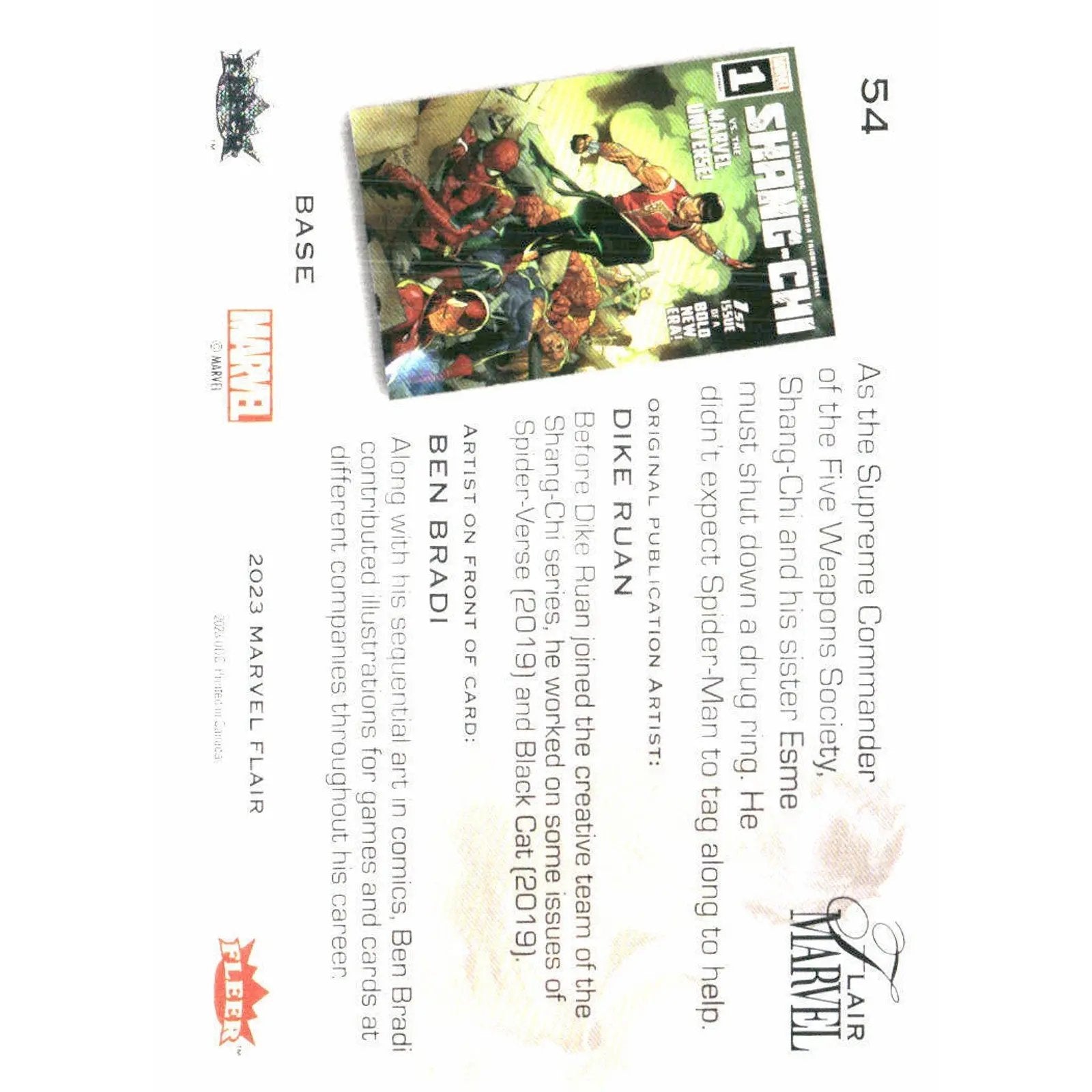 2023 Flair Marvel #54 Shang - Chi Base - MOD Shop LLC