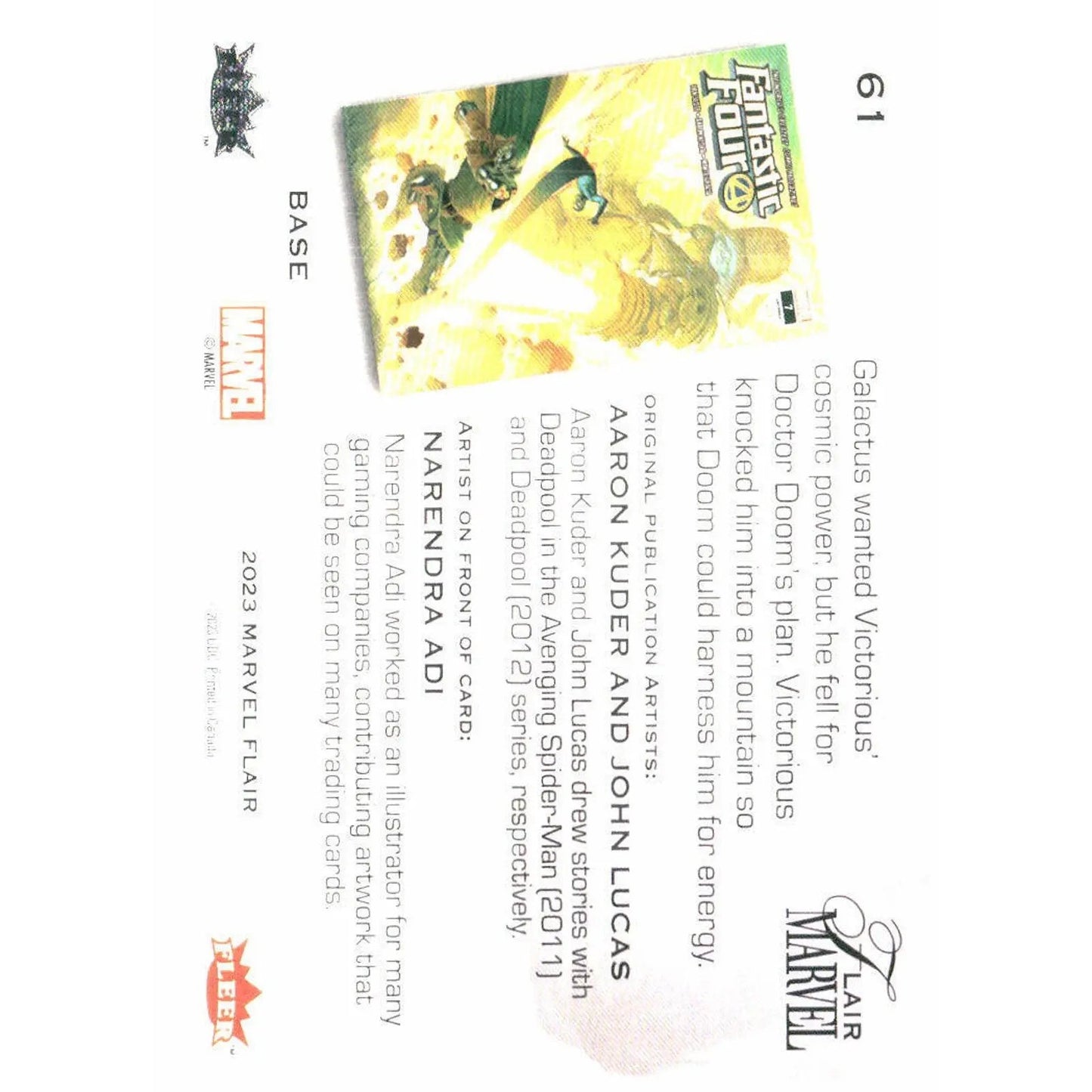 2023 Flair Marvel #61 Galactus Base - MOD Shop LLC