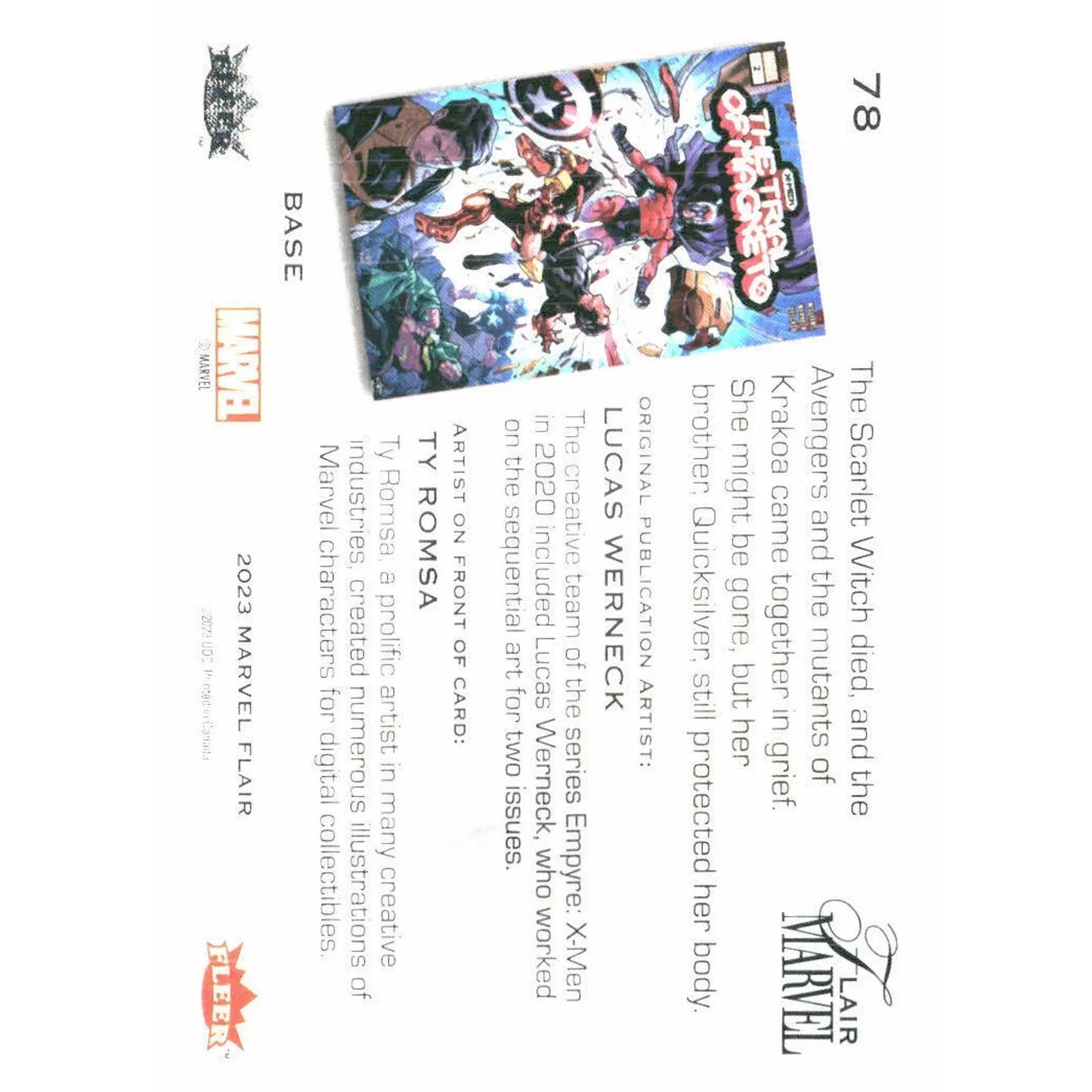 2023 Flair Marvel #78 Quicksilver Base - MOD Shop LLC