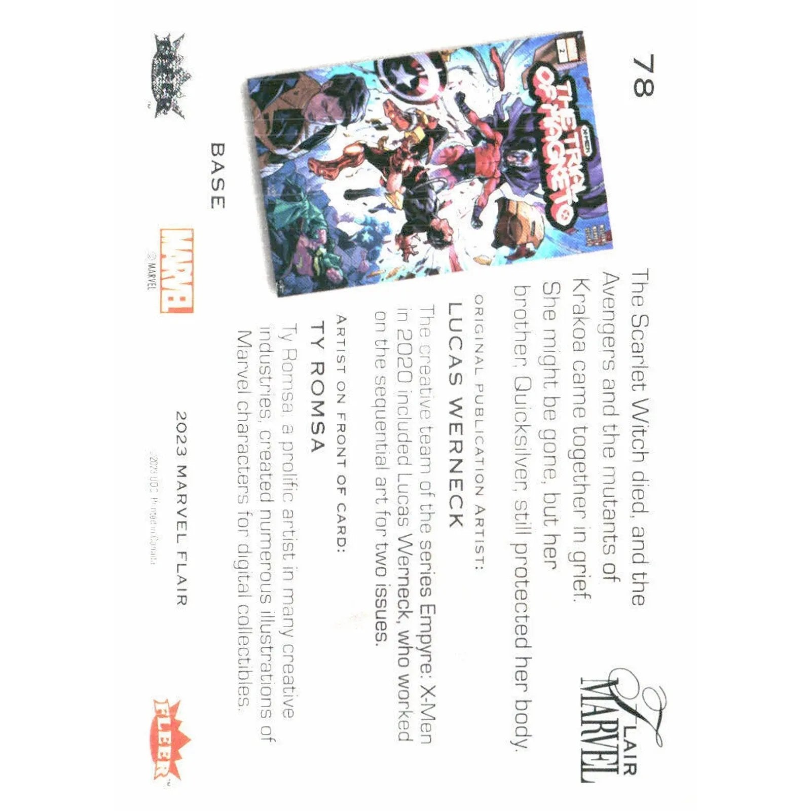 2023 Flair Marvel #78 Quicksilver Base - MOD Shop LLC