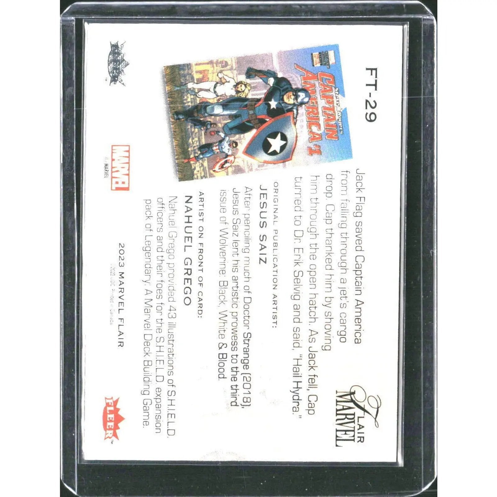 2023 Flair Marvel #FT - 29 Captain America Flairium - Level 3 - MOD Shop LLC