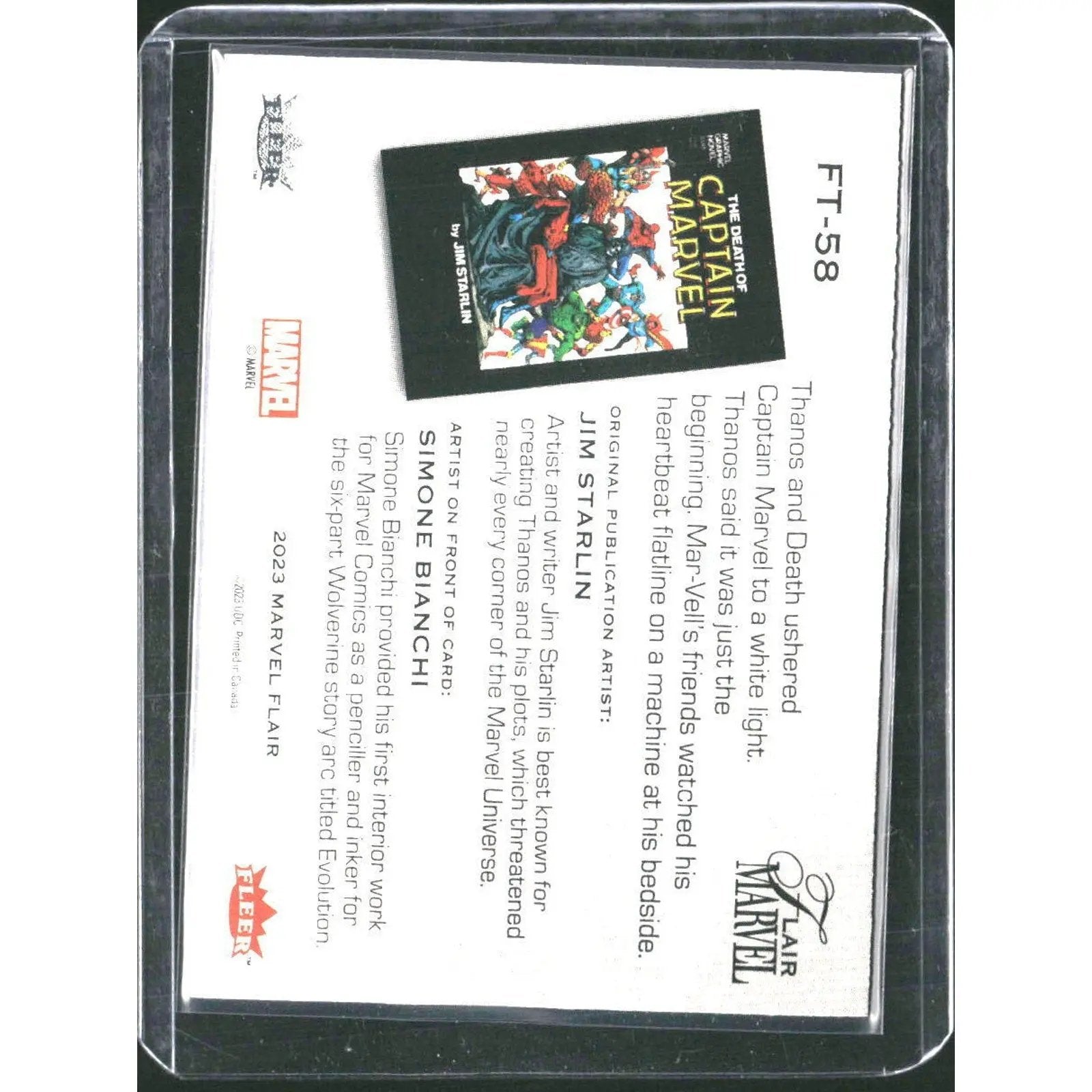 2023 Flair Marvel #FT - 58 Captain Marvel Flairium - Level 6 - MOD Shop LLC