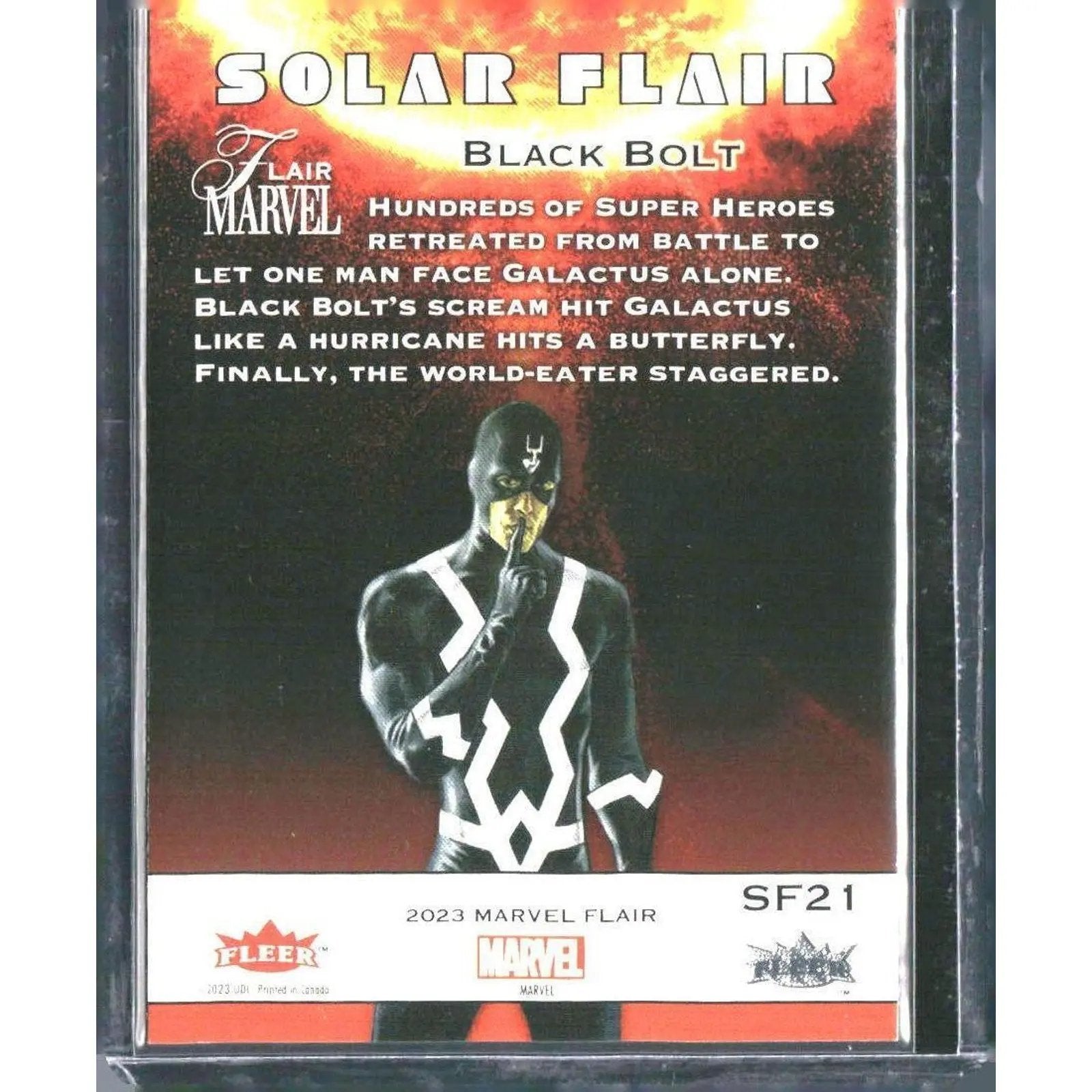 2023 Flair Marvel #SF21 Black Bolt Solar Flair Short Print (SP) - MOD Shop LLC