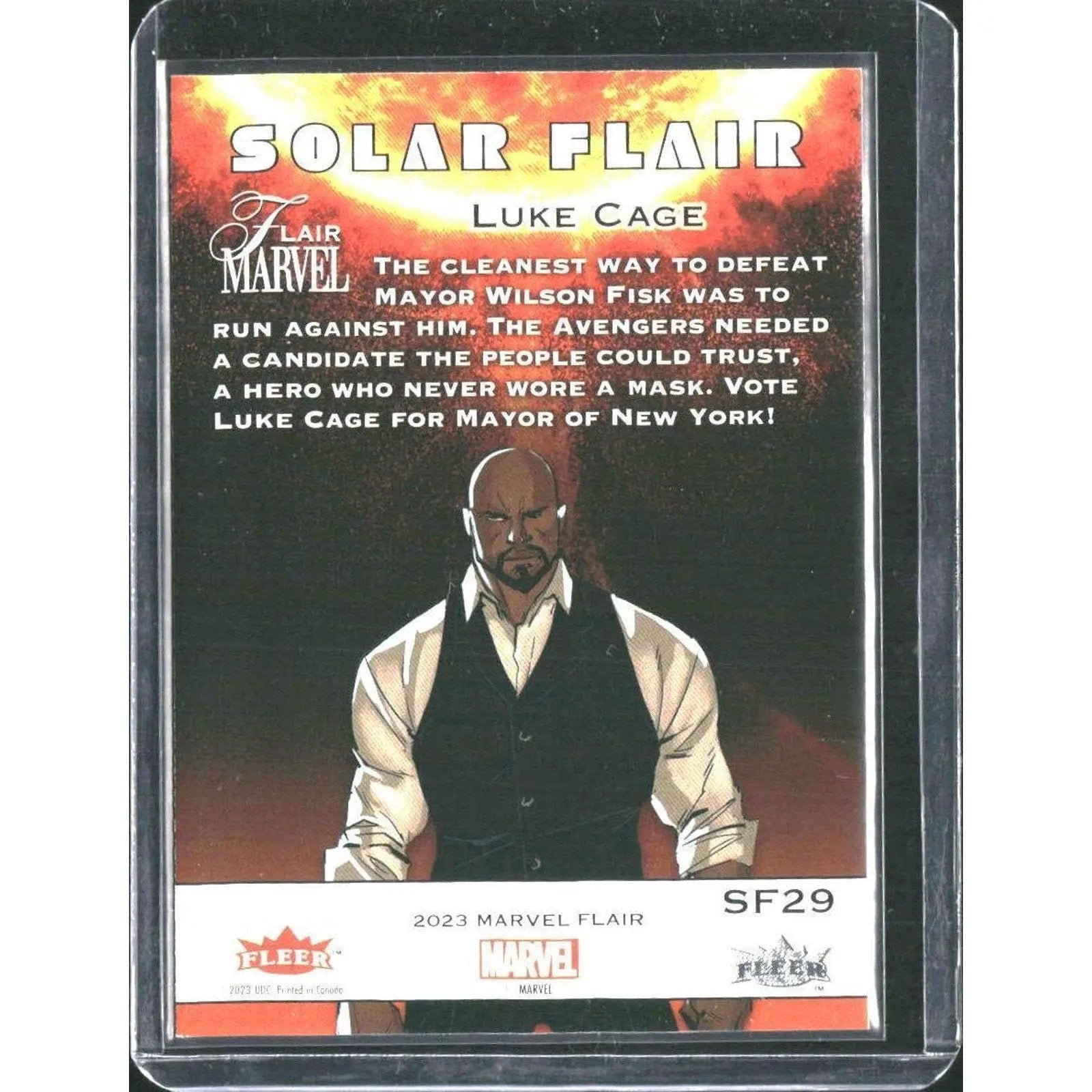 2023 Flair Marvel #SF29 Luke Cage Solar Flair Short Print - MOD Shop LLC