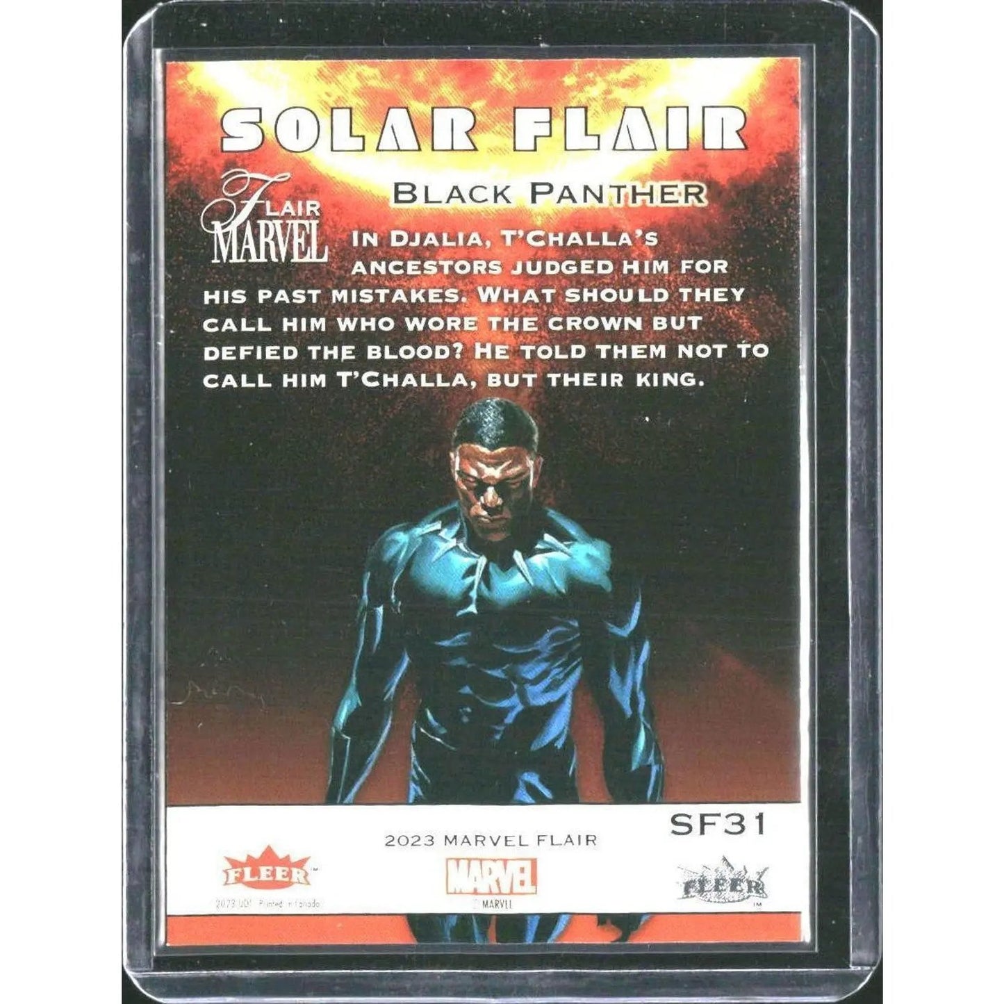2023 Flair Marvel #SF31 Black Panther Solar Flair Super Short Print (SSP) - MOD Shop LLC