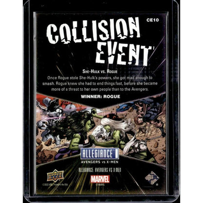 2023 Upper Deck Marvel Allegiance: Avengers vs X - Men #CE10 She - Hulk vs. Rogue - MOD Shop LLC